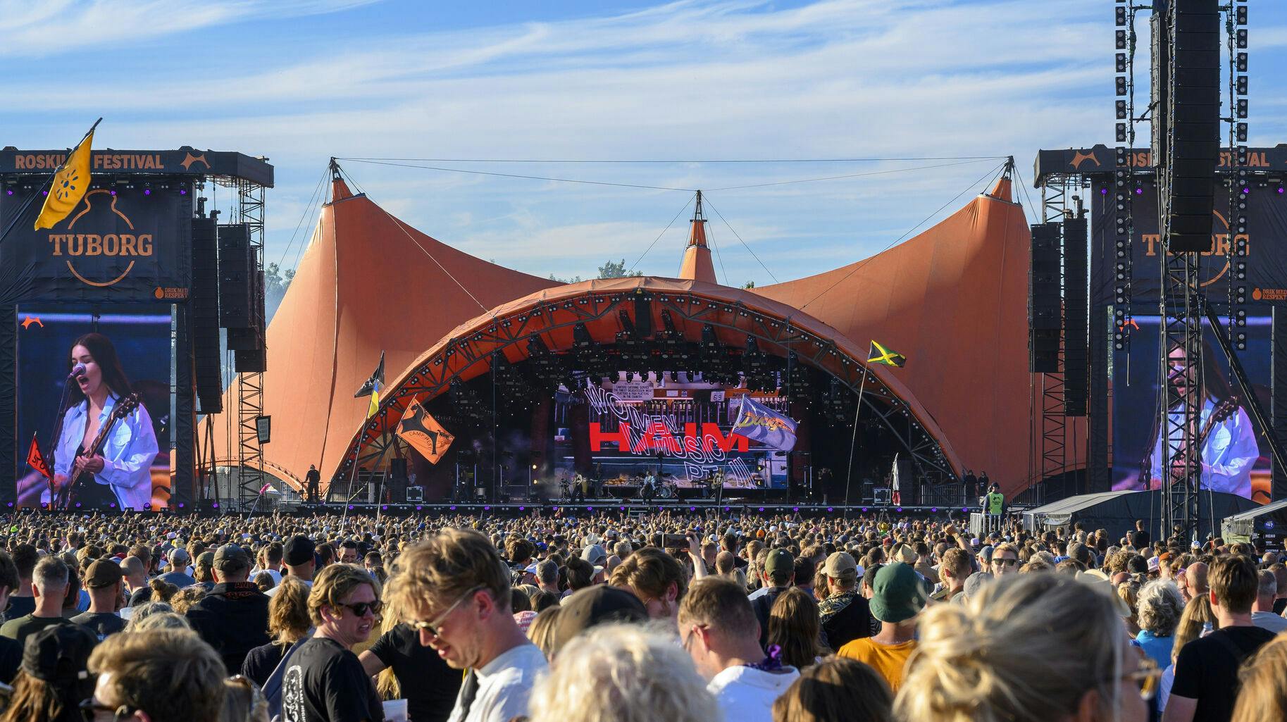 Haim på Orange Scene under Roskilde Festival lørdag den 02. juli 2022. (Foto: Torben Christensen/Ritzau Scanpix)
