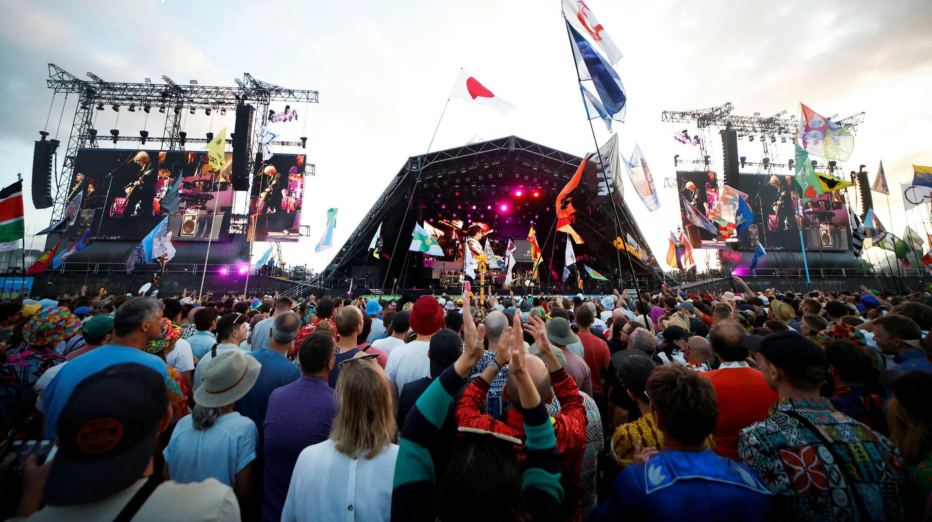Elton John performs at the Glastonbury Festival site in Somerset, Britain, June 25, 2023. REUTERS/Jason Cairnduff