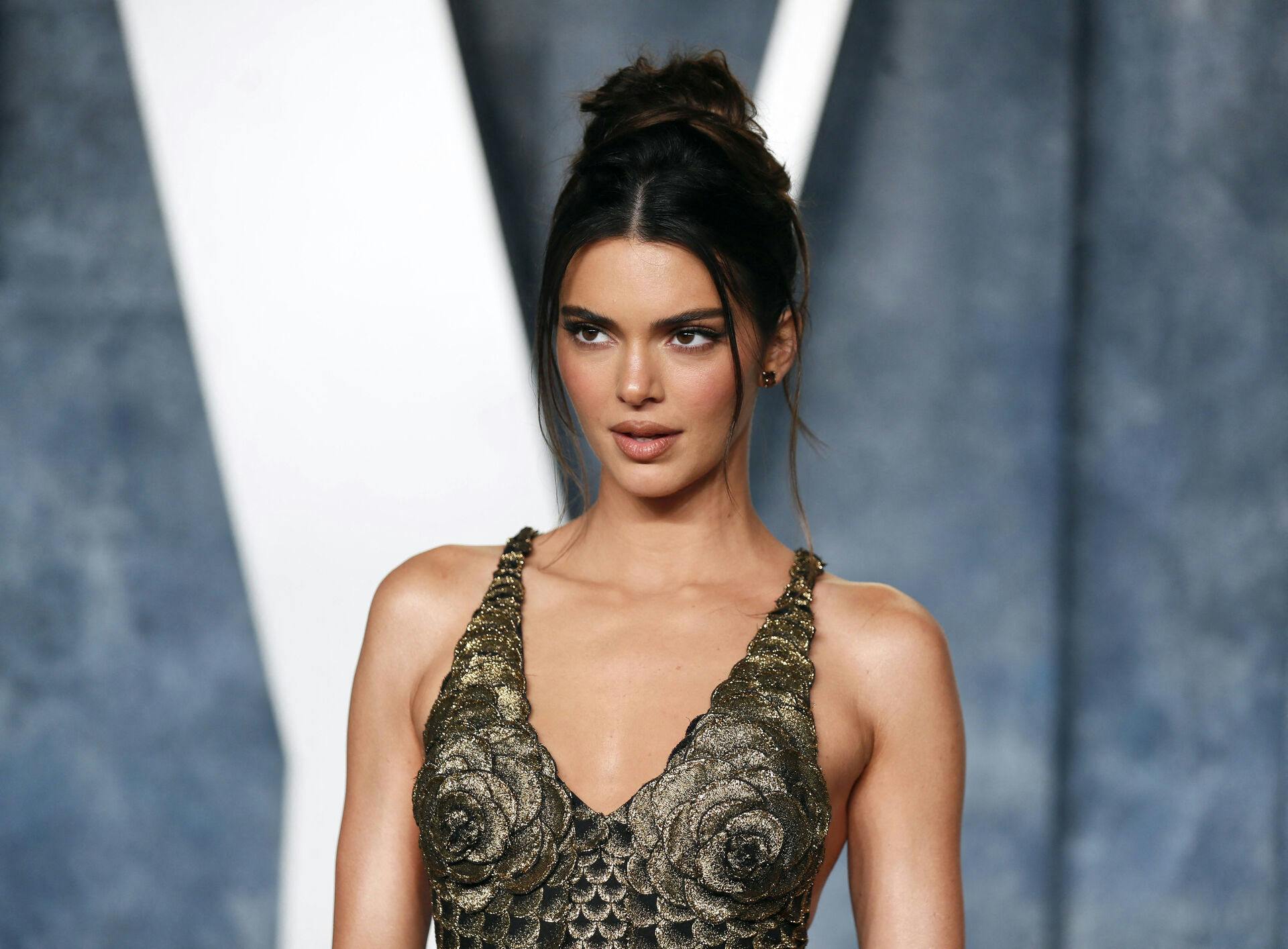 Kendall Jenner arrives at the Vanity Fair Oscar party after the 95th Academy Awards, known as the Oscars, in Beverly Hills, California, U.S., March 12, 2023. REUTERS/Danny Moloshok