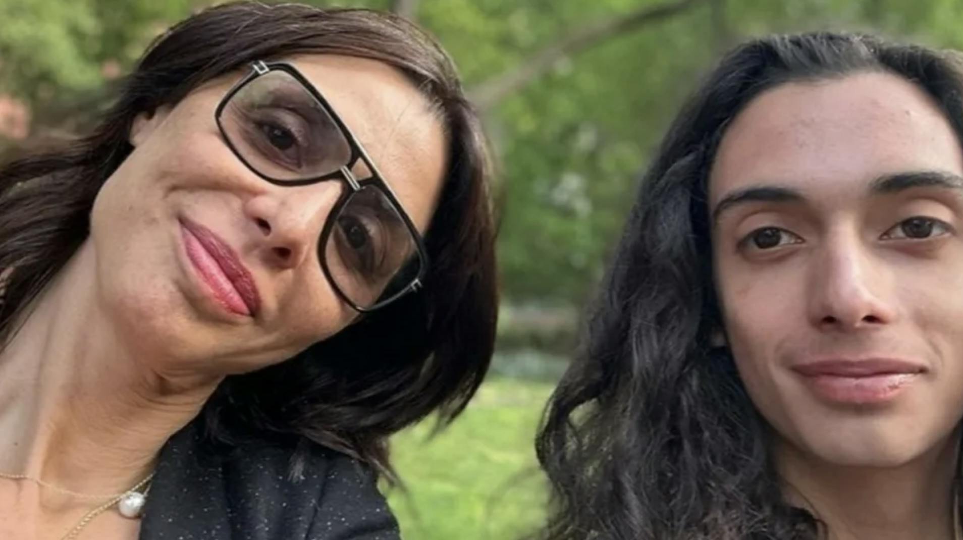 Drena De Niro ses her sammen med sønnen, Leandro, der er død blot 19 år gammel.