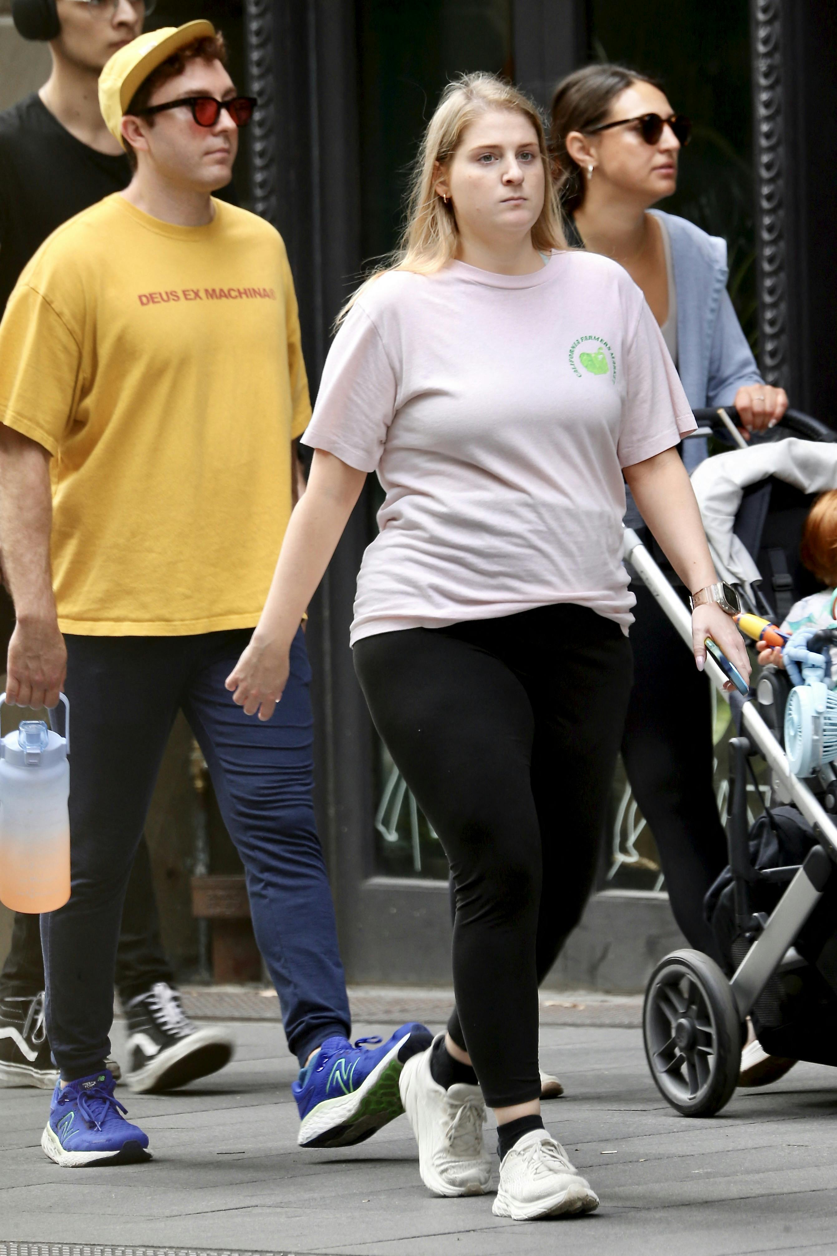 EXCLUSIVE: Pregnant with baby number two Meghan Trainor who is currently based in Sydney, Australia to film The Voice Australia TV show goes sightseeing in Sydney with her actor husband Daryl Sabara and their son Riley and Nanny. 22 Mar 2023 Pictured: Meghan Trainor and Daryl Sabara. Photo credit: Mega TheMegaAgency.com +1 888 505 6342 (Mega Agency TagID: MEGA959657_011.jpg) [Photo via Mega Agency]