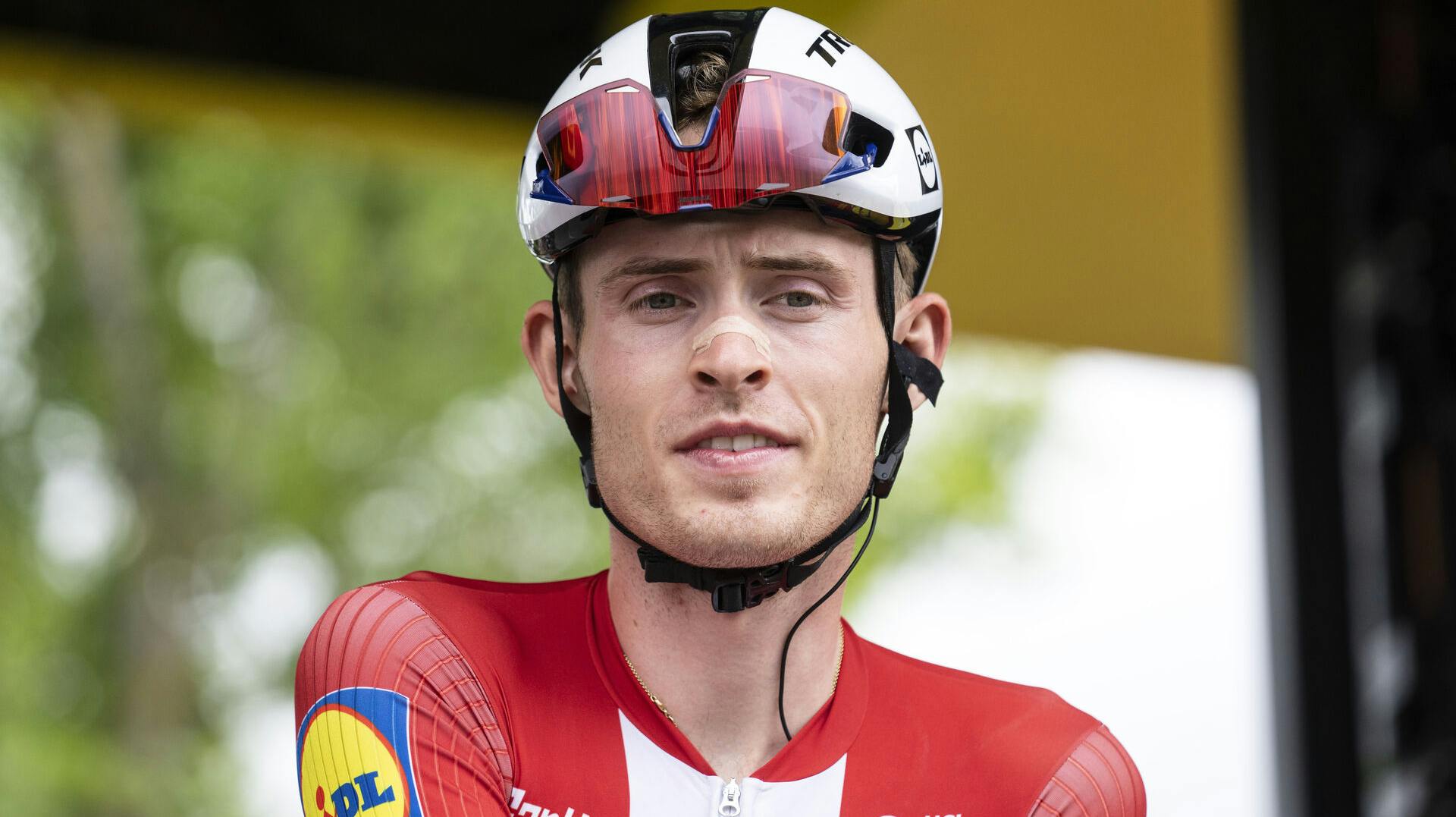 Mattias Skjelmose (Lidl-Trek) – Anden etape af Tour de France er 208, 9 km lang og køres fra Vitoria-Gasteiz til San Sebastián, søndag den 2. juli 2023. (Foto: Bo Amstrup/Ritzau Scanpix)