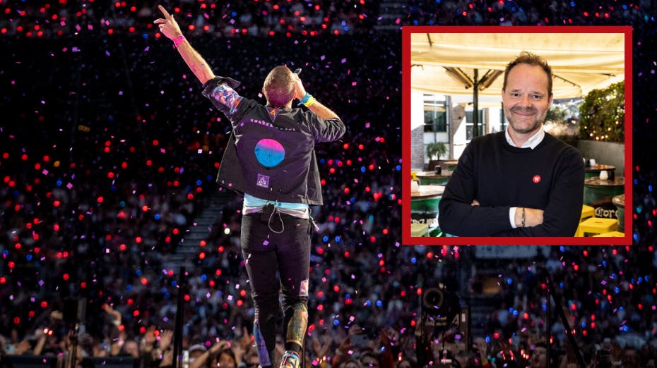 Jacob Riising har brugt de sidste to dage i Parken, hvor han har optrådt med ingen ringere end Coldplay.