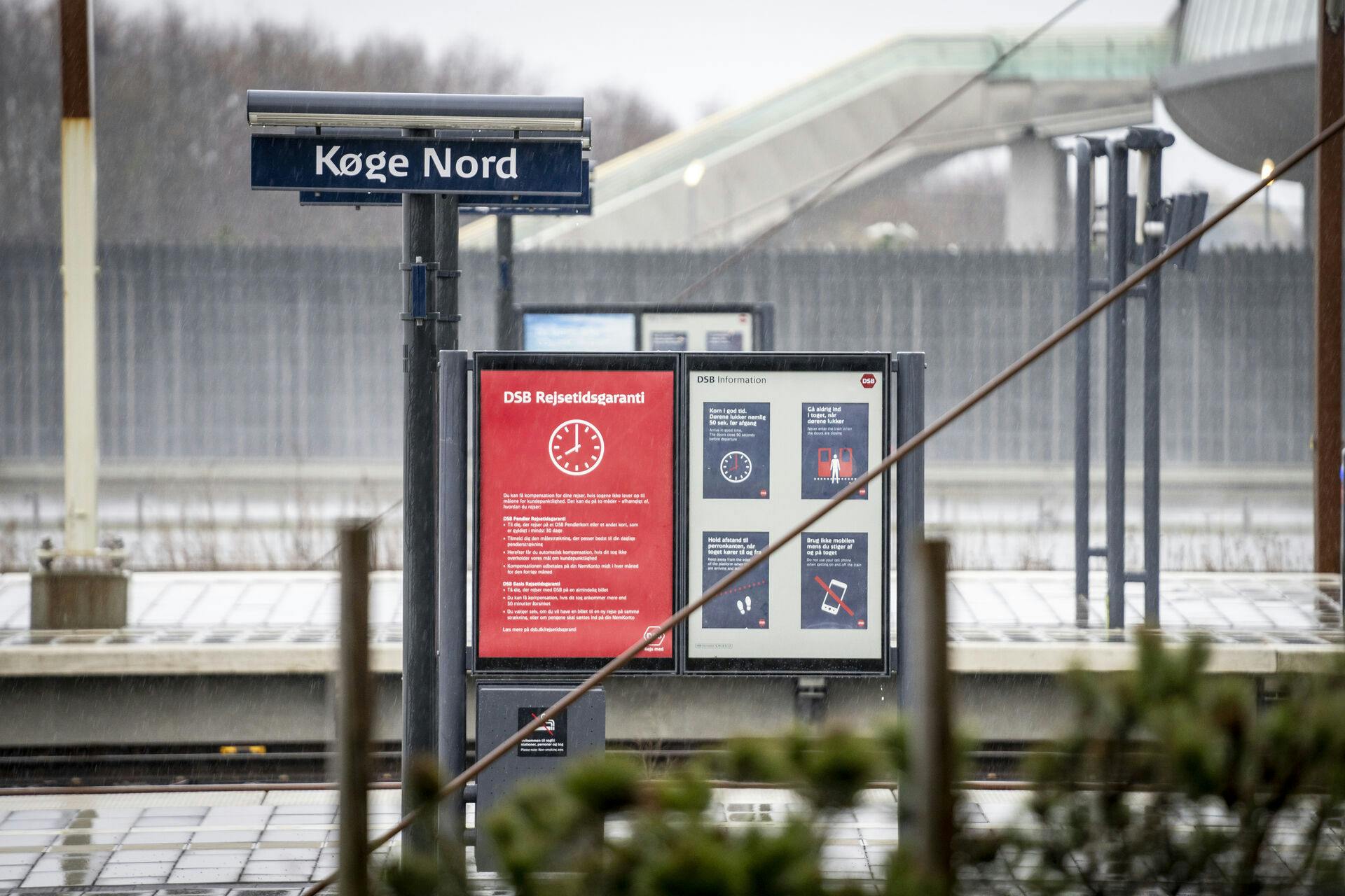 I øjeblikket kører der ingen tog mellem Køge Nord, Køge og Næstved.