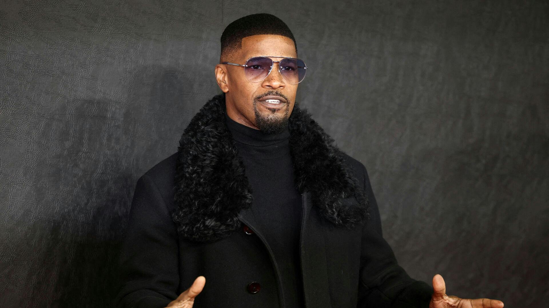 FILE PHOTO: Jamie Foxx attends the premiere of the film "Creed III" in London, Britain February 15, 2023. REUTERS/Henry Nicholls/File Photo