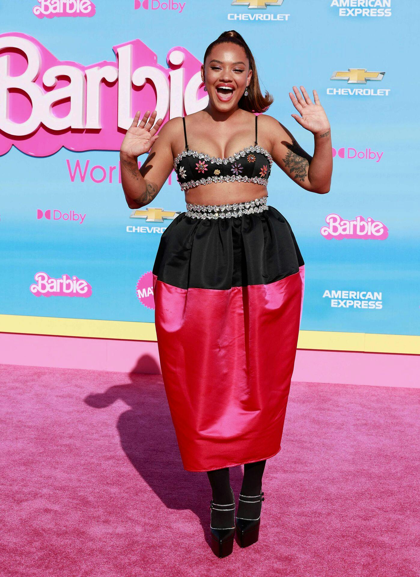 US actress Kiersey Clemons arrives for the world premiere of "Barbie" at the Shrine Auditorium in Los Angeles, on July 9, 2023. (Photo by Michael Tran / AFP)