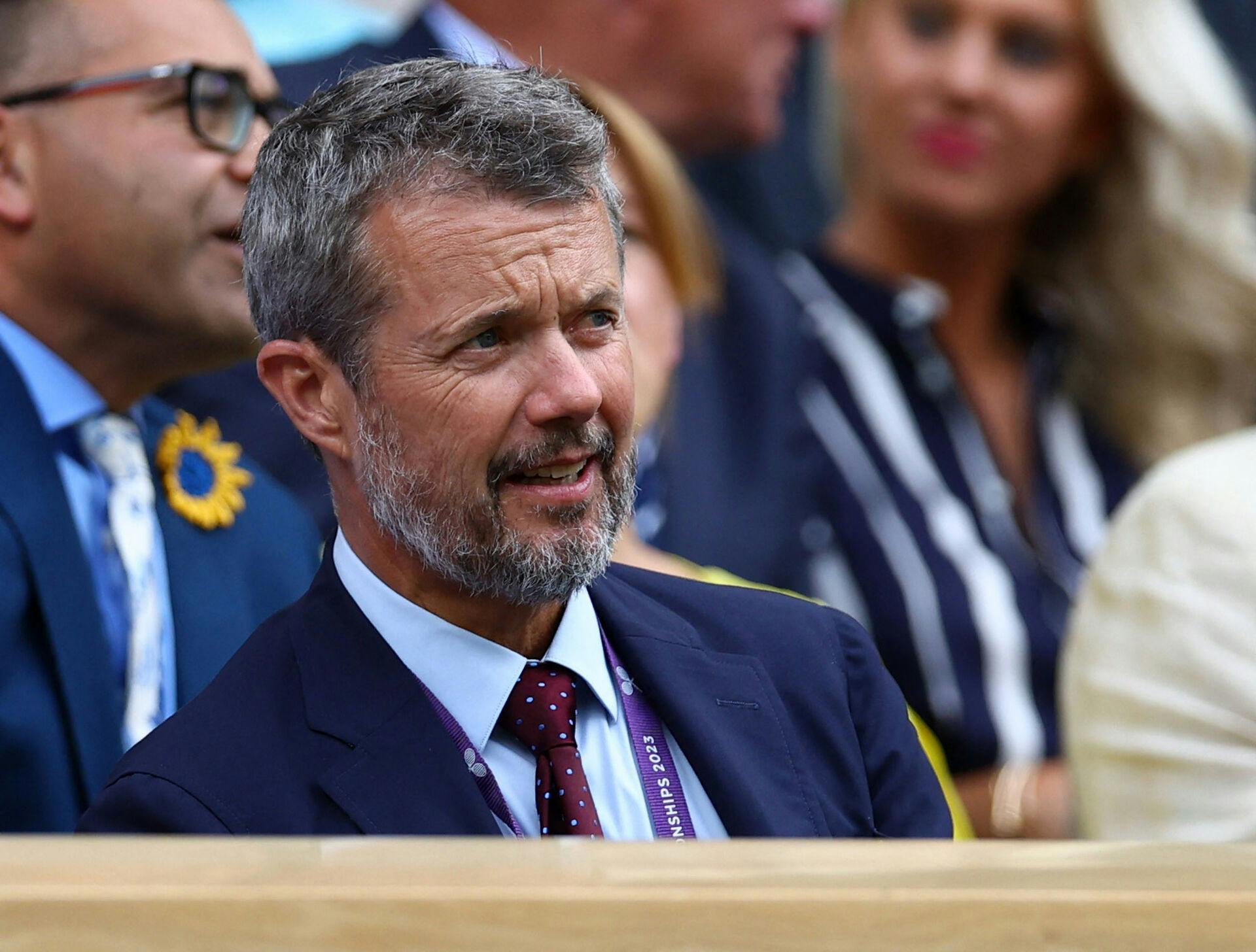 Tennis - Wimbledon - All England Lawn Tennis and Croquet Club, London, Britain - July 10, 2023 Denmark's Crown Prince Frederik is pictured in the royal box on centre court REUTERS/Hannah Mckay