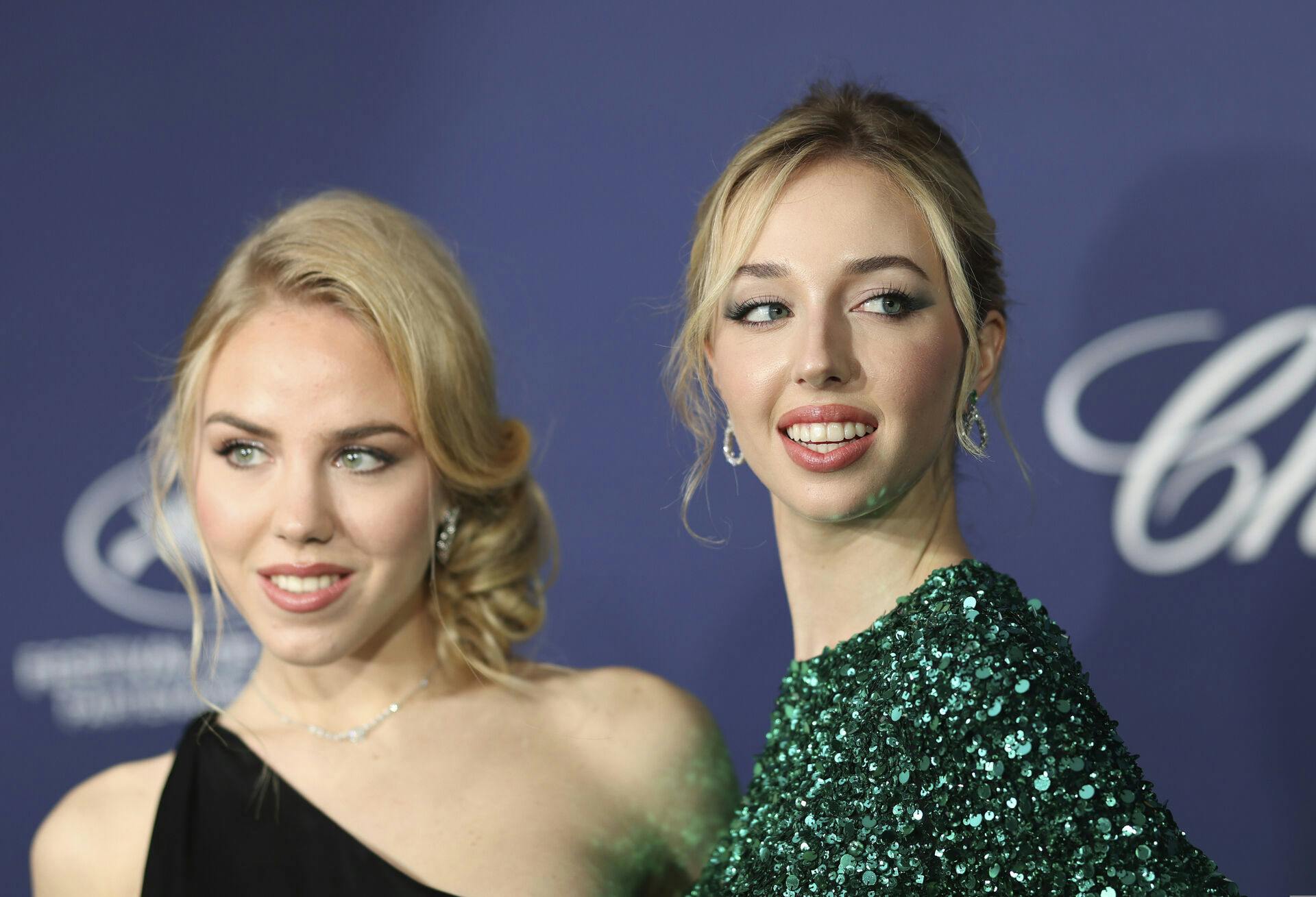 Maria Carolina de Bourbon des Deux-Siciles, left and Princess Maria Chiara de Bourbon des Deux Siciles pose for photographers upon arrival at the Chopard trophy dinner during the 76th international film festival, Cannes, southern France, Friday, May 19, 2023. (Photo by Vianney Le Caer/Invision/AP)