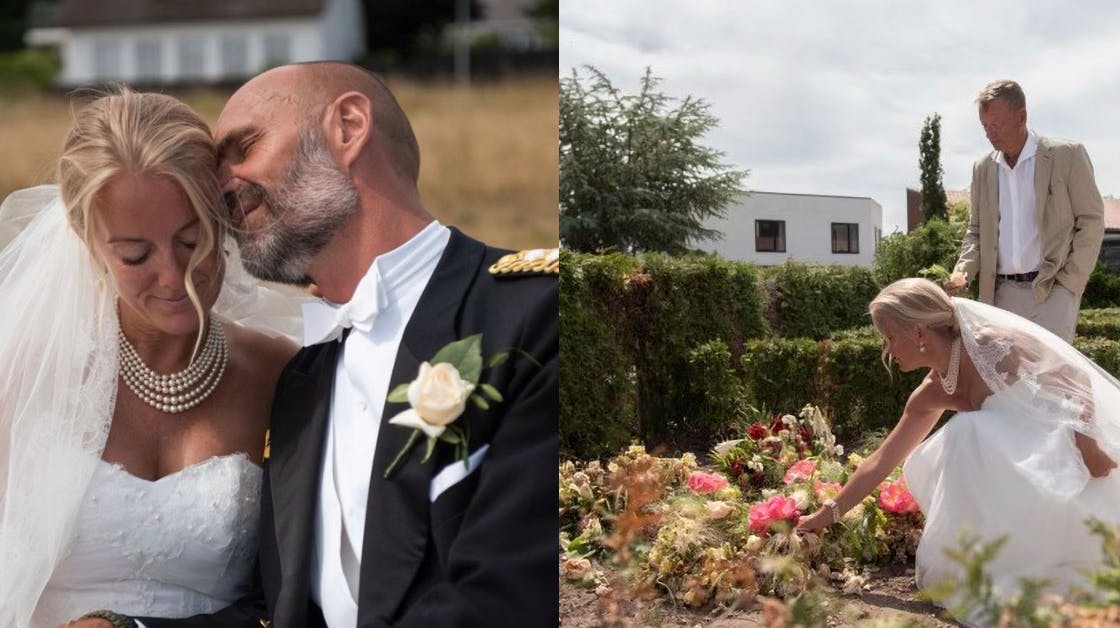 Efter vielsen lagde politikeren blomster på sin mors grav. Blot et par uger før brylluppet mistede Pernille Vermund sin mor.