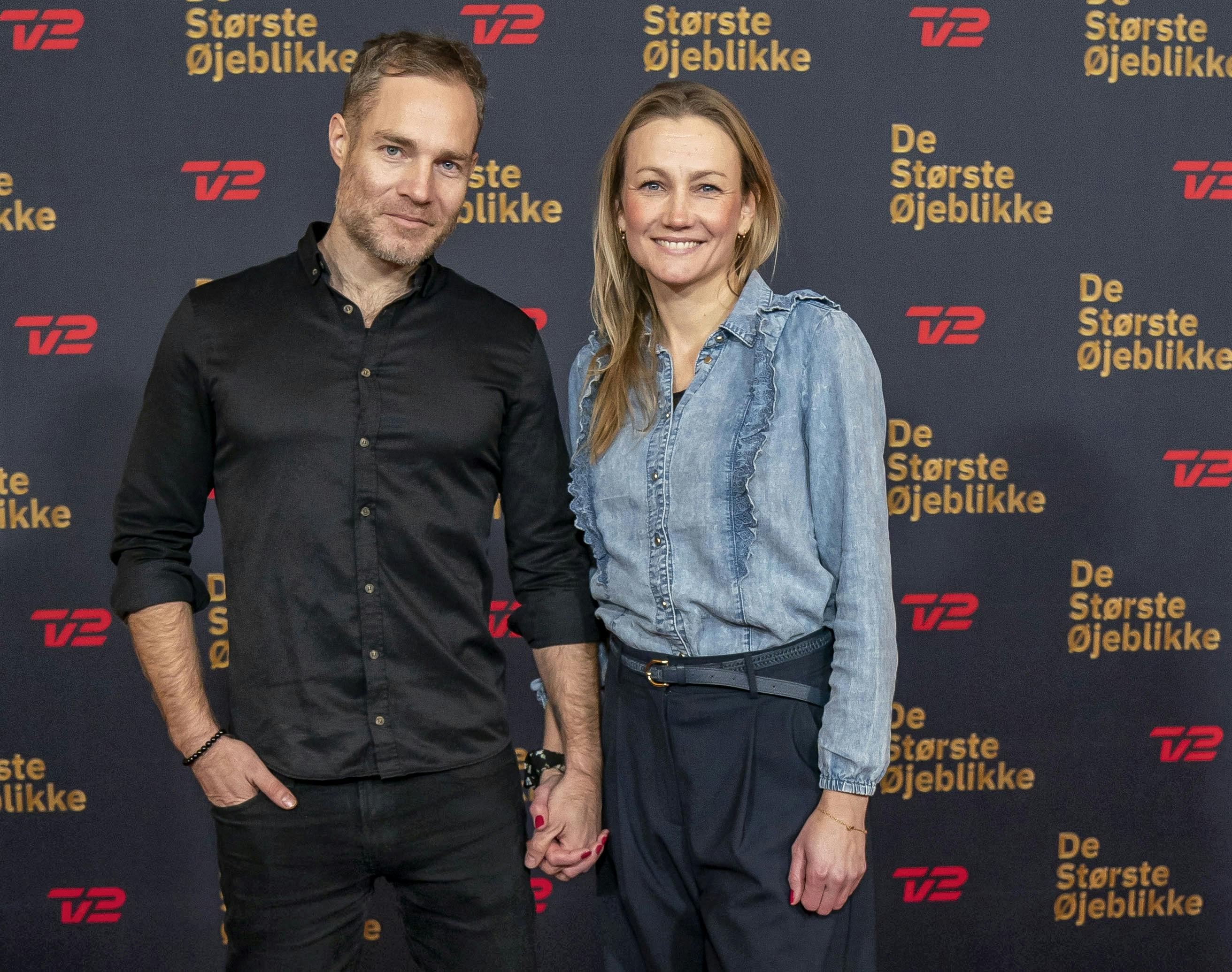 Sara Lygum og kæresten Jonas Kromann-Larsen til "De største øjeblikke".