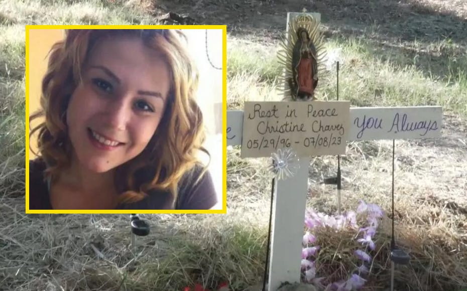 27-årige Christine Chavez er død, efter hun ved et uheld blev kørt over af en græsslåmaskine, mens hun lå og sov.&nbsp;
