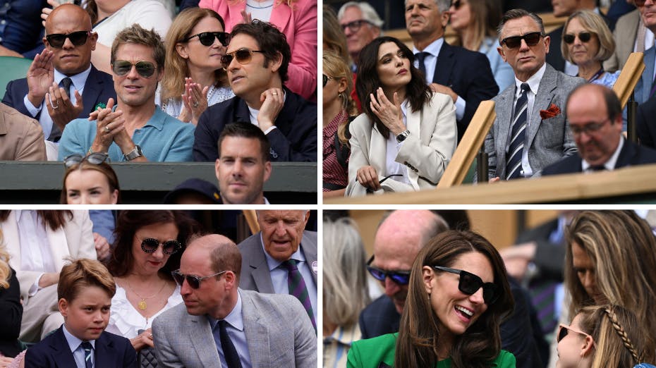 Hollywoodstjerner OG kongelige følger med i Wimbledon-finalen fra nærmeste hold. 