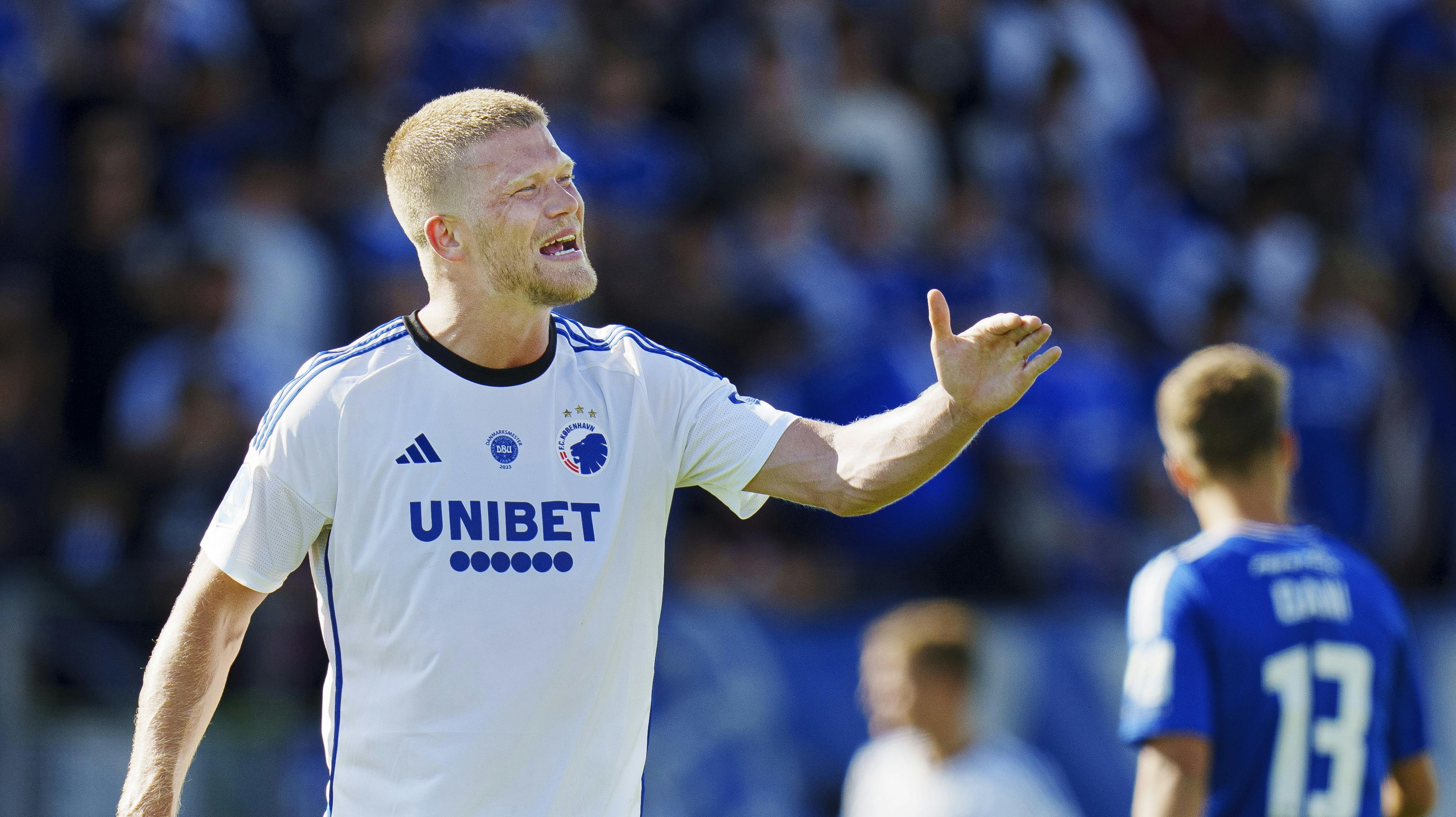 FCKs Andreas Cornelius under superligakampen mellem Lyngby Boldklub og FC København lørdag den 22. juli 2023.. (Foto: Liselotte Sabroe/Ritzau Scanpix)