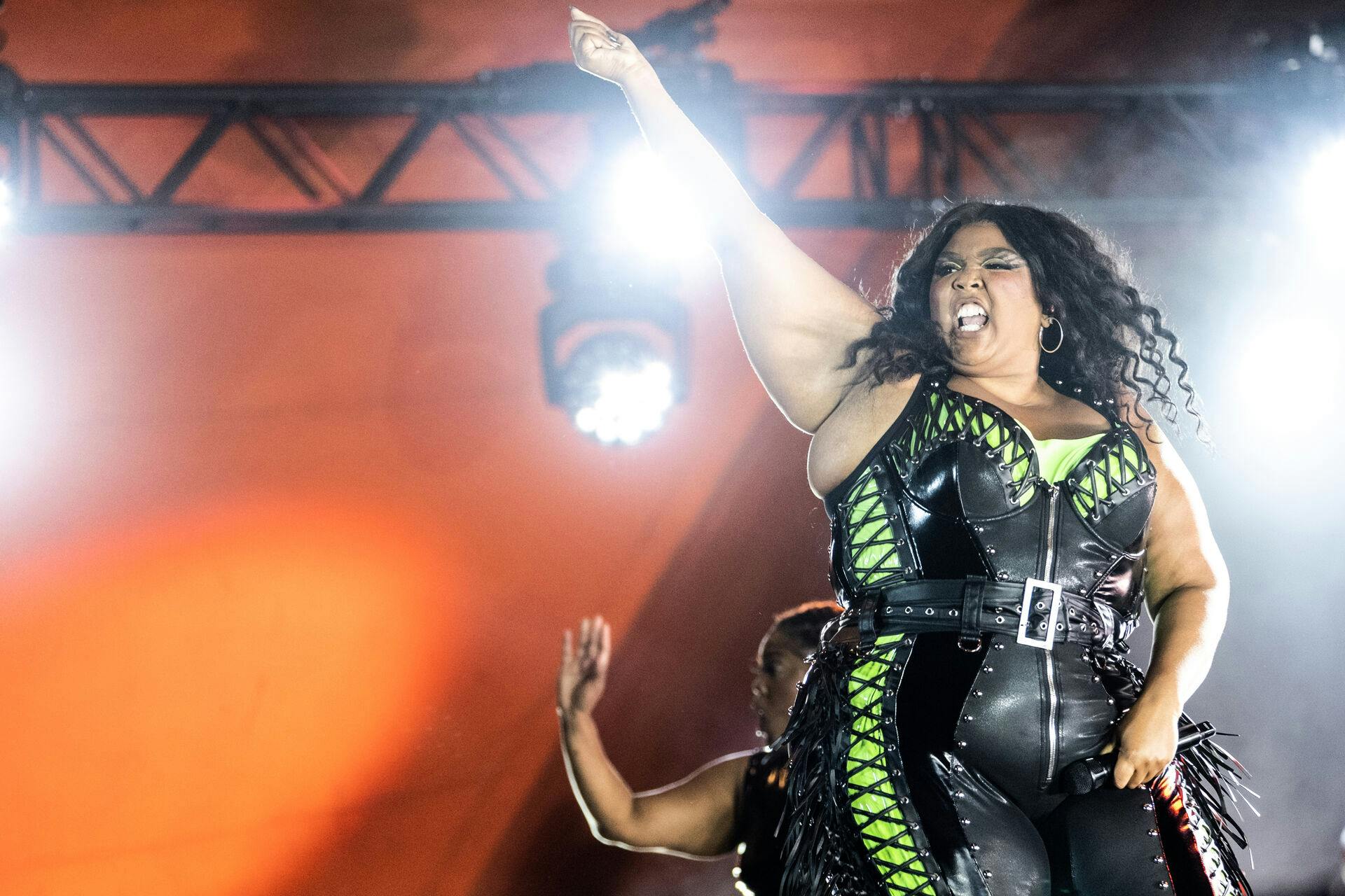 Lizzo plays at Orange Stage at the Roskilde Festival on Saturday July 1. 2023. (Photo: Helle Arensbak/Ritzau Scanpix)