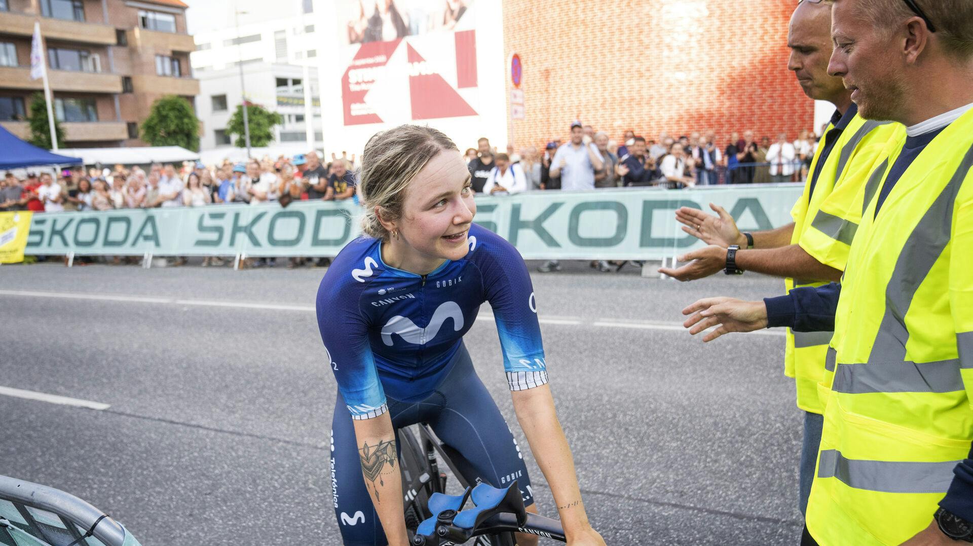 Emma Cecilie Norsgaard Jørgensen vinder DM-guld i kvindernes DM enkeltstart i Aalborg torsdag den 22. juni 2023.