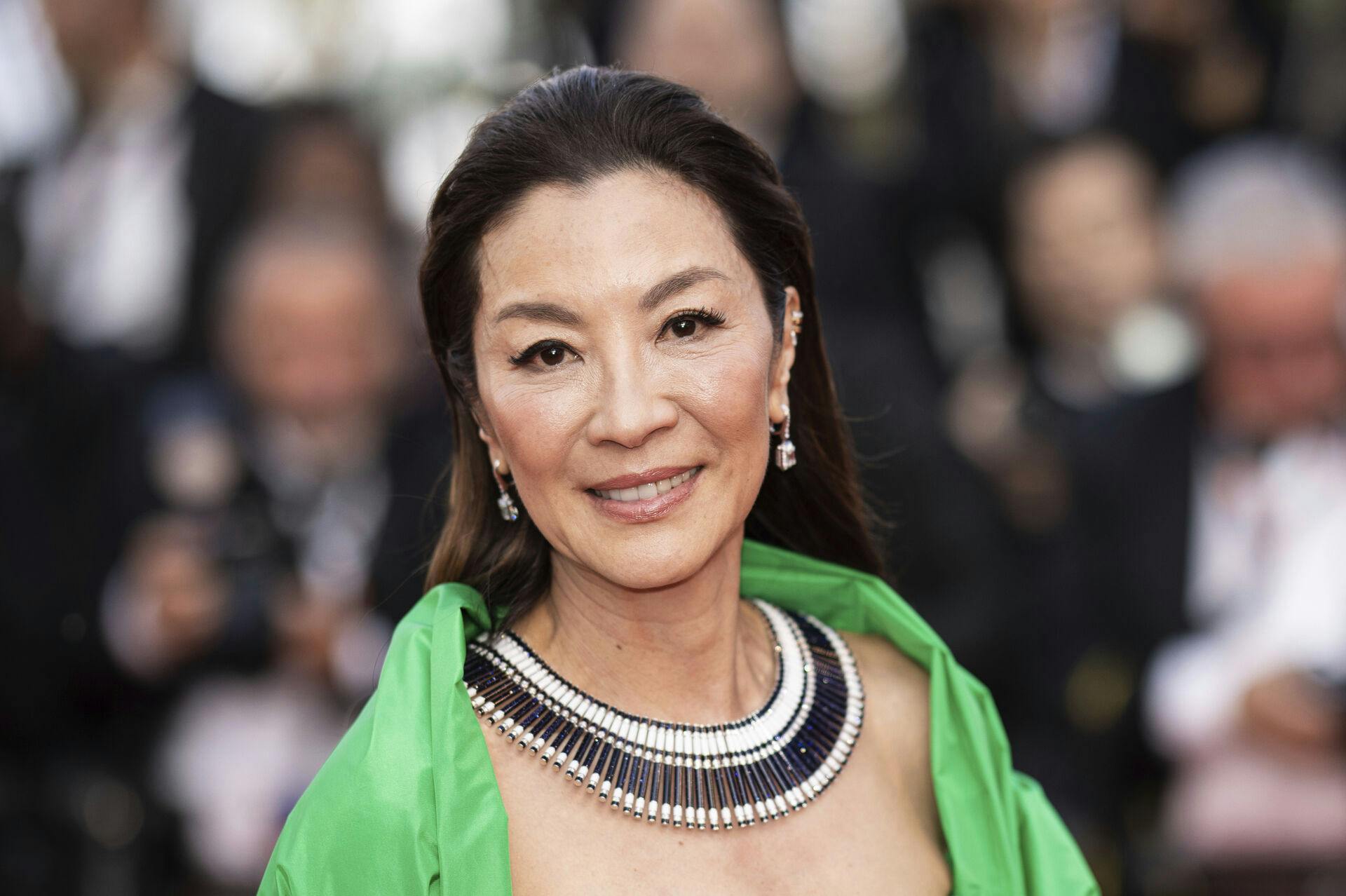 Michelle Yeoh poses for photographers upon arrival at the premiere of the film 'Firebrand' at the 76th international film festival, Cannes, southern France, Sunday, May 21, 2023. (Photo by Vianney Le Caer/Invision/AP)