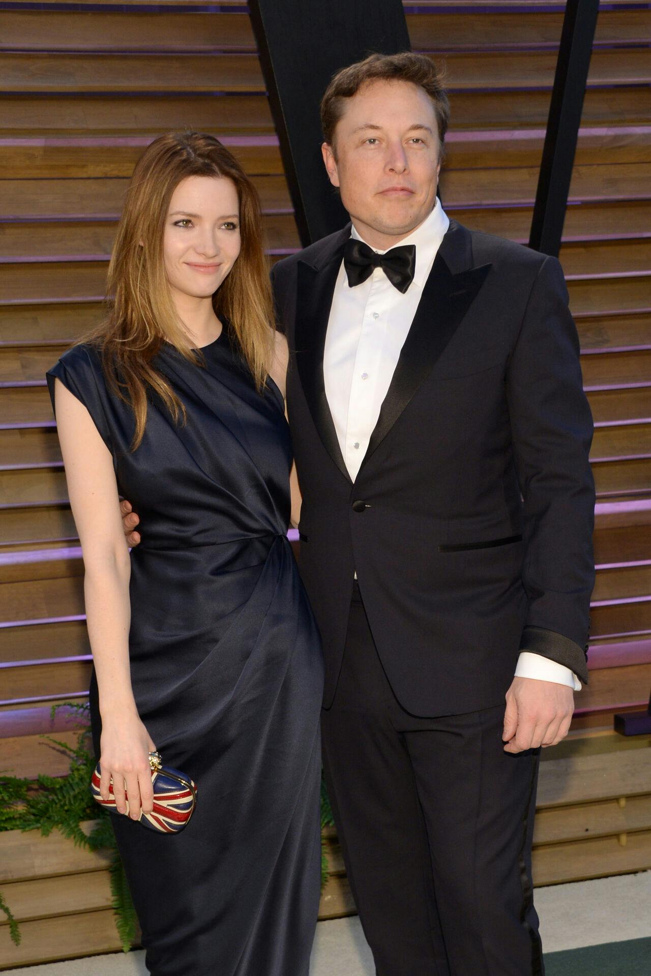 Talulah Riley og Elon Musk til Vanity Fair Oscar-festen i 2014. 