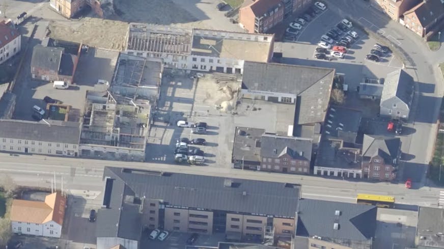 Bach Gruppen mangler tilladelse til at bygge på Vesterbrogade i Viborg, som ses her på billedet.