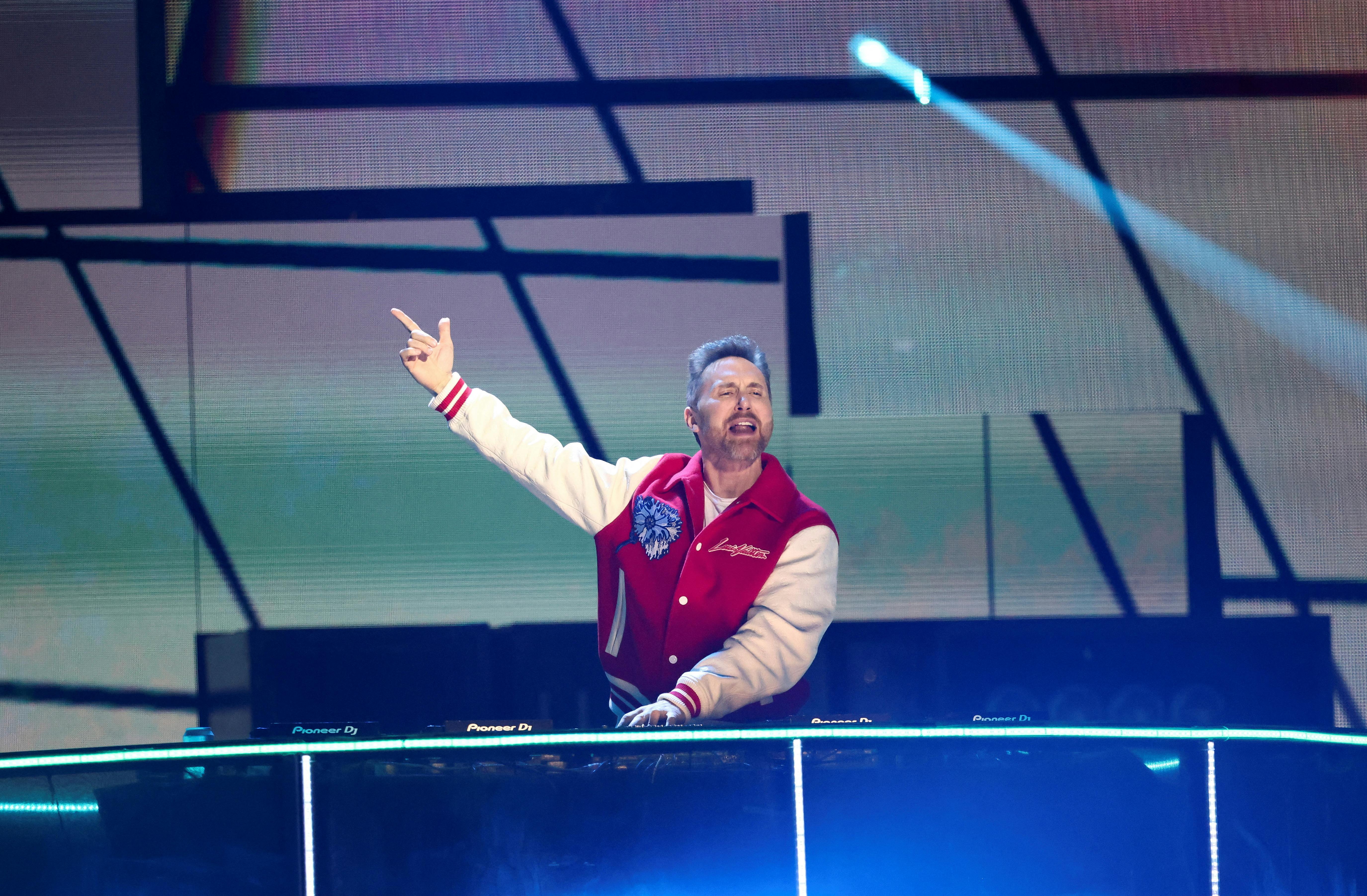 David Guetta performs during the Brit Awards at the O2 Arena in London, Britain, February 11, 2023. REUTERS/Henry Nicholls