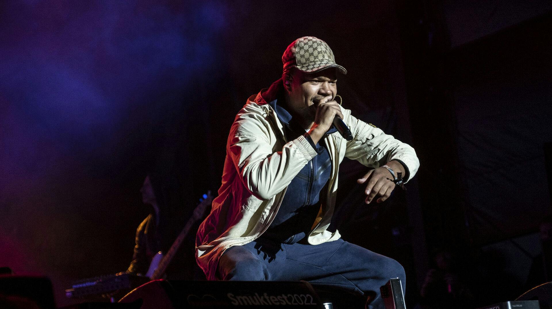 Fejring af dansk Hip Hop med Lamin på bøgescenen på Smukfest, Skanderborg, fredag den 5. august 2022. (Foto: Helle Arensbak/Ritzau Scanpix)