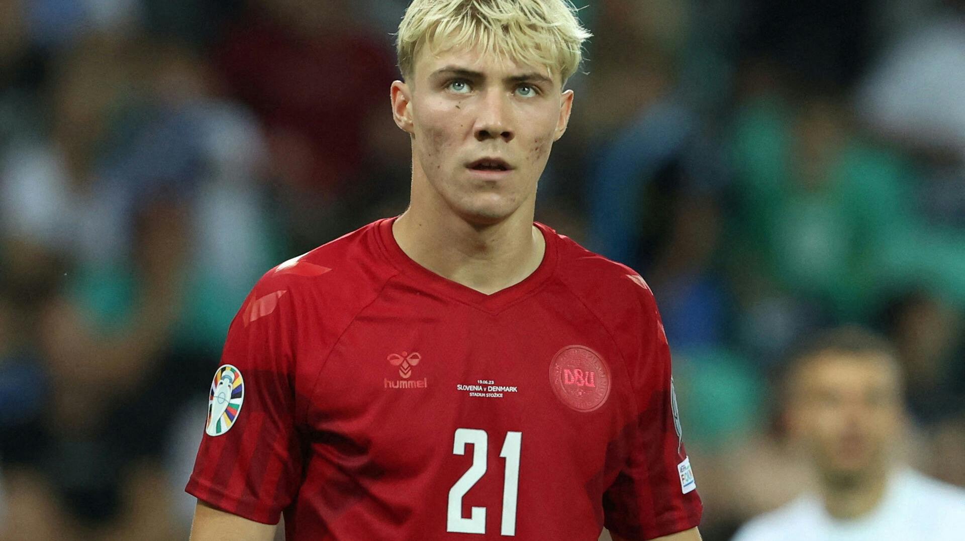 FILE PHOTO: Soccer Football - UEFA Euro 2024 Qualifier - Group H - Slovenia v Denmark - Stozice Stadium, Ljubljana, Slovenia - June 19, 2023 Denmark's Rasmus Hojlund reacts REUTERS/Borut Zivulovic/File Photo