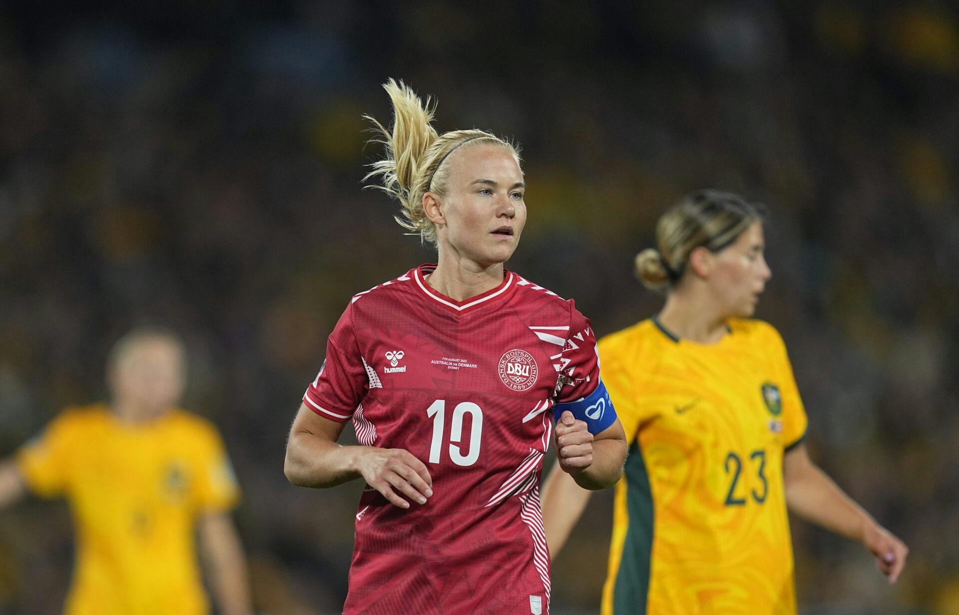 August 07 2023: Pernille Harder (Denmark) looks on during a game,, at , ,. Kim Price/CSM (Credit Image: © Kim Price/Cal Sport Media) (Cal Sport Media via AP Images)