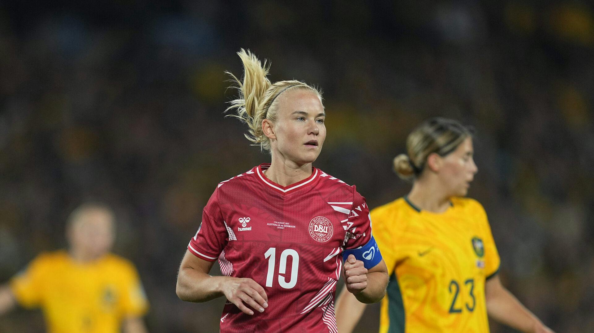 August 07 2023: Pernille Harder (Denmark) looks on during a game,, at , ,. Kim Price/CSM (Credit Image: © Kim Price/Cal Sport Media) (Cal Sport Media via AP Images)