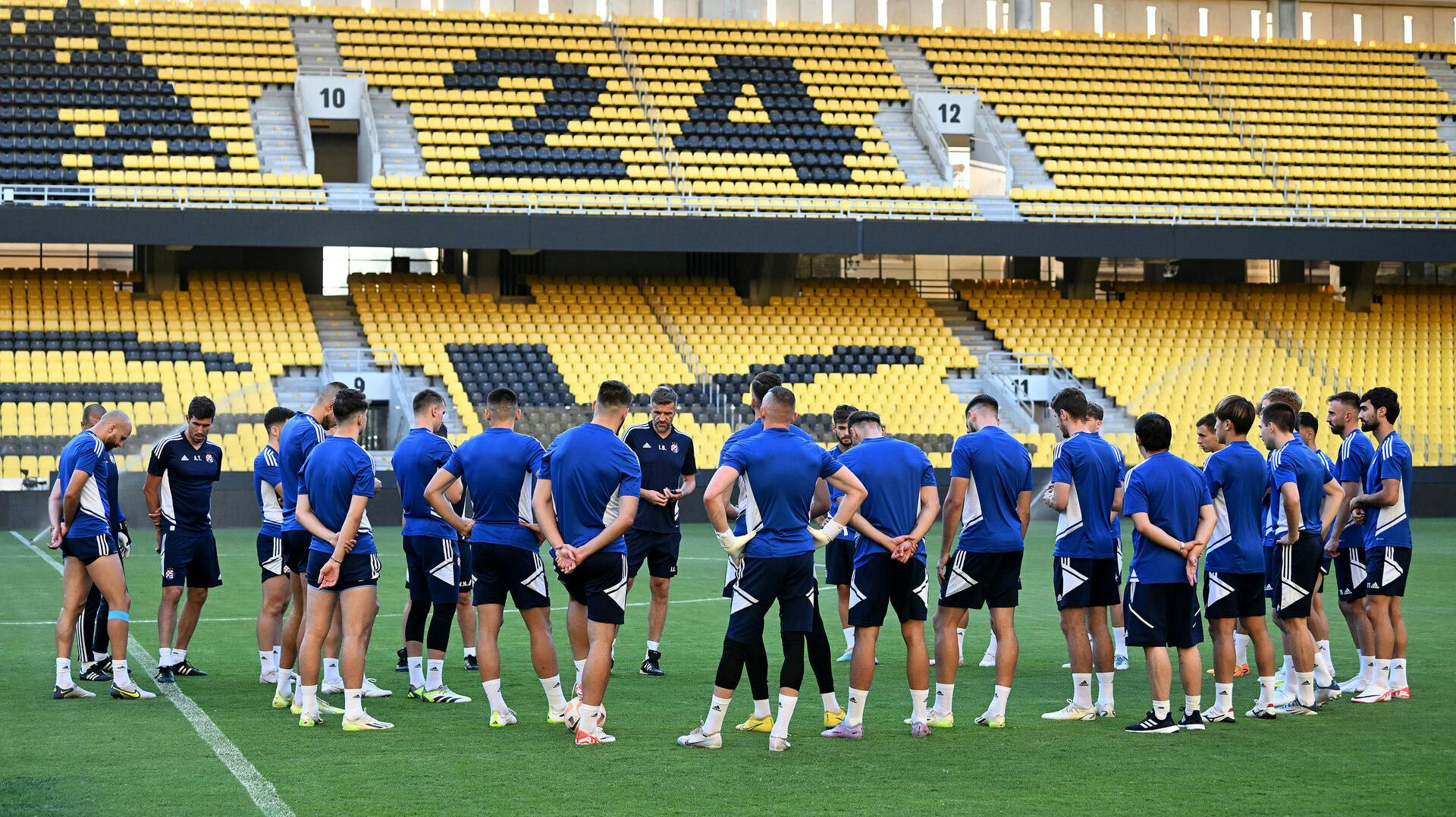 Players of Dinamo Zagreb during training session at OPAP Arena, in Athens, Greece, on August 7, 2023. ahead of third qualifying round of the UEFA Champions League between AEK and Dinamo Zagreb. Photo: Marko Lukunic/PIXSELL