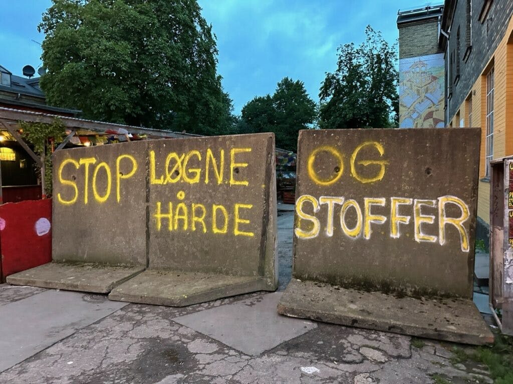 Christiania er blevet afspærret i protest mod bander.&nbsp;