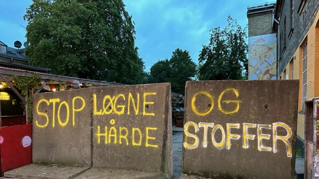 Christiania er blevet afspærret i protest mod bander. 
