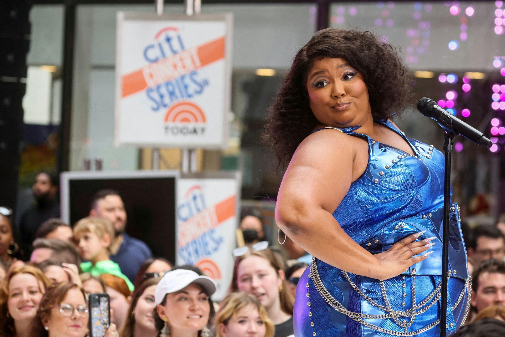 FILE PHOTO: Singer Lizzo performs on NBC's "Today" show in New York City, U.S., July 15, 2022. REUTERS/Brendan McDermid/File Photo