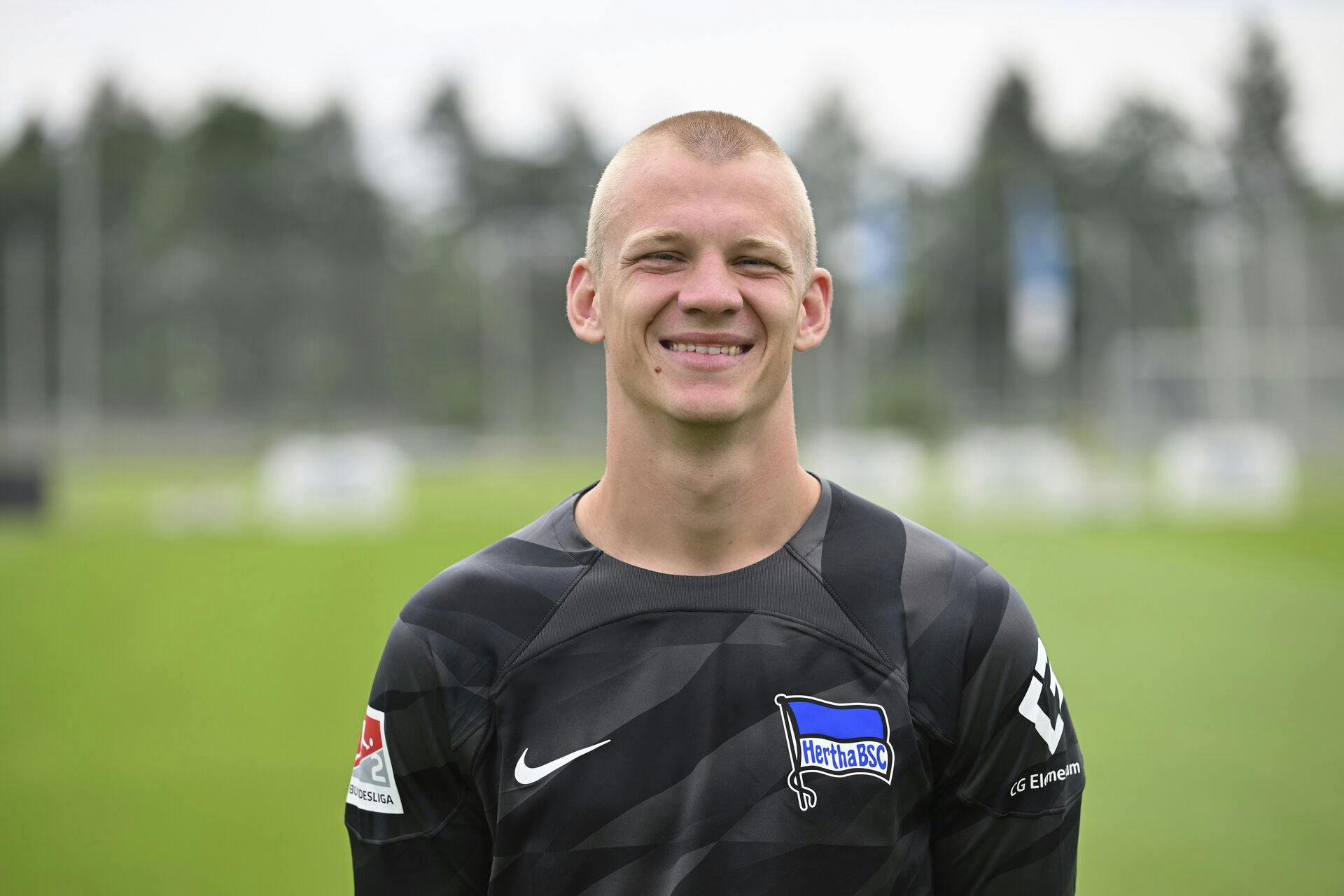 05 July 2023, Berlin: Soccer: 2. Bundesliga, photo opportunity, Hertha BSC on the training ground (Schenckendorfplatz), Hertha's goalkeeper Oliver Christensen. Photo by: Soeren Stache/picture-alliance/dpa/AP Images