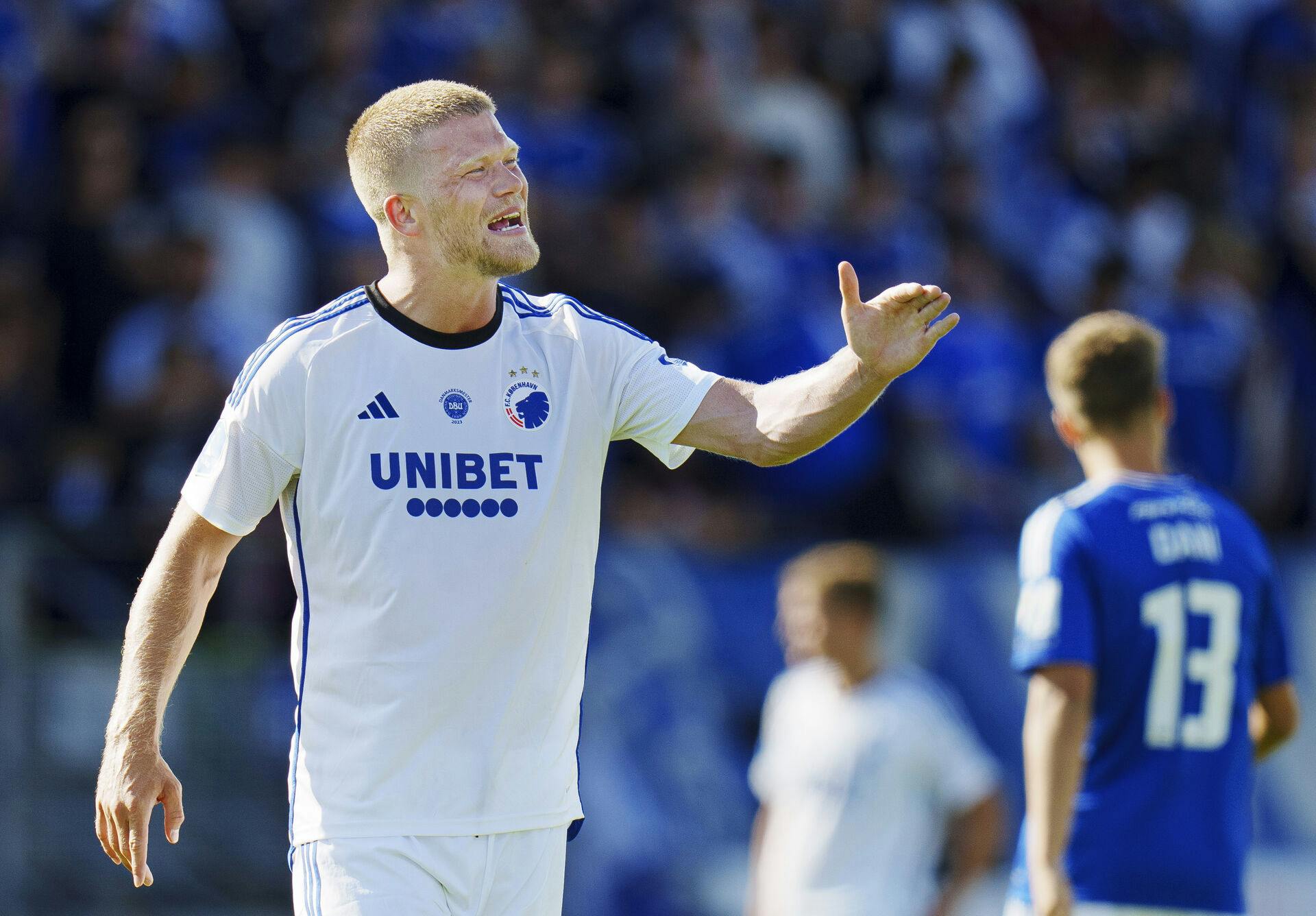 FCKs Andreas Cornelius under superligakampen mellem Lyngby Boldklub og FC København lørdag den 22. juli 2023.. (Foto: Liselotte Sabroe/Ritzau Scanpix)