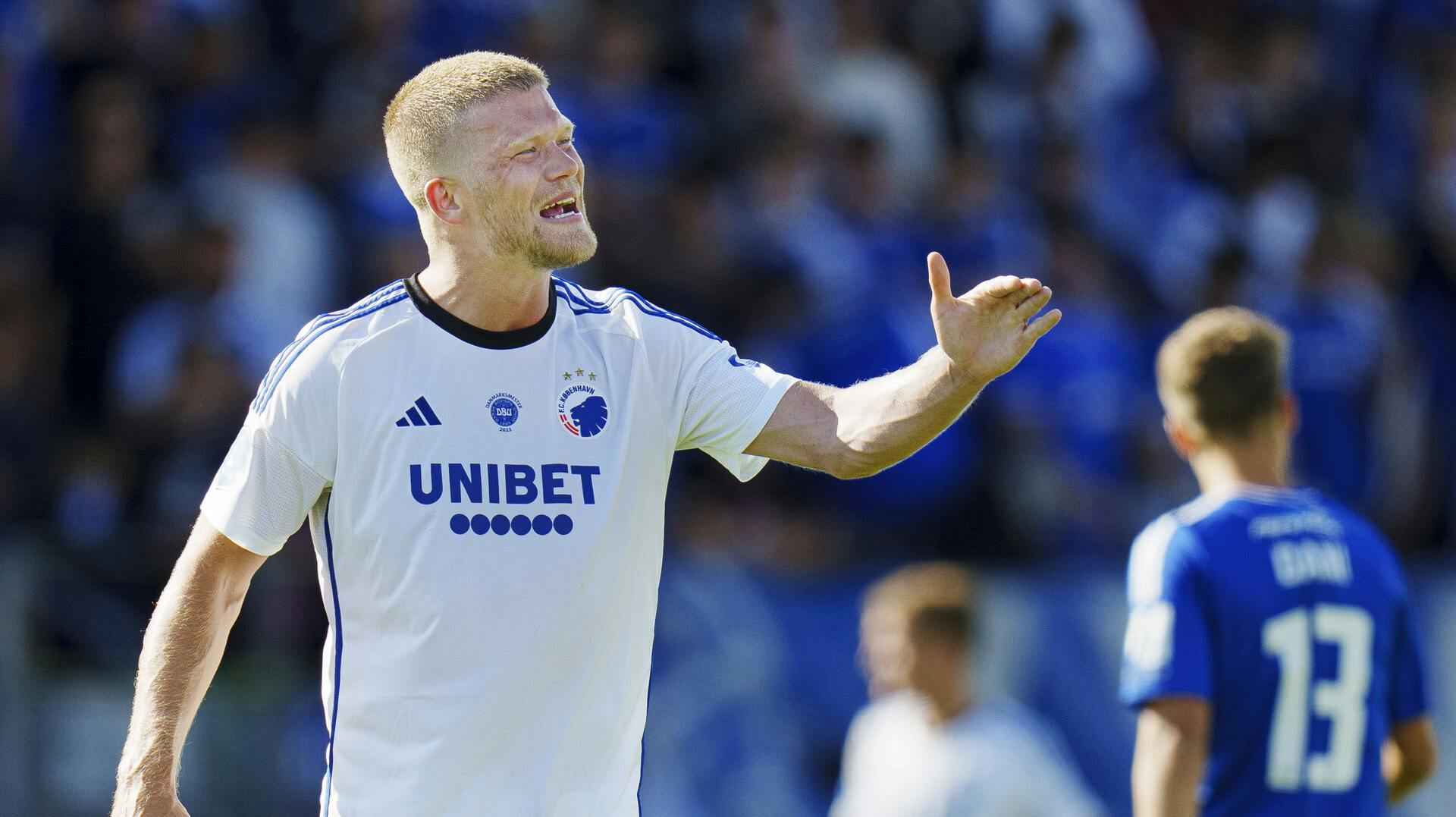 FCKs Andreas Cornelius under superligakampen mellem Lyngby Boldklub og FC København lørdag den 22. juli 2023.. (Foto: Liselotte Sabroe/Ritzau Scanpix)