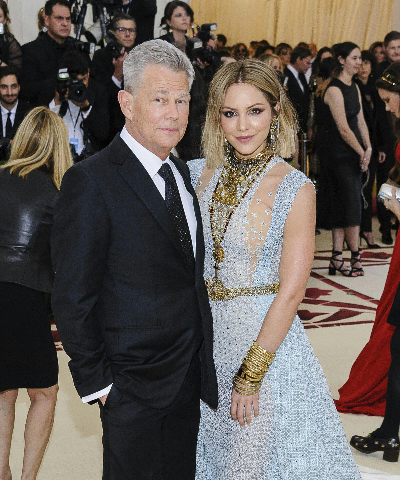 AUGUST 11th 2023: Katharine McPhee cancels appearances on her current concert tour with husband David Foster due to the sudden death of her son's nanny. - File Photo by: zz/ESBP/STAR MAX/IPx 2018 5/7/18 David Foster and Katharine McPhee at the 2018 Costume Institute Benefit Gala celebrating the opening of "Heavenly Bodies: Fashion and the Catholic Imagination" held on May 7, 2018 at The Metropolitan Museum of Art in New York City. (NYC)