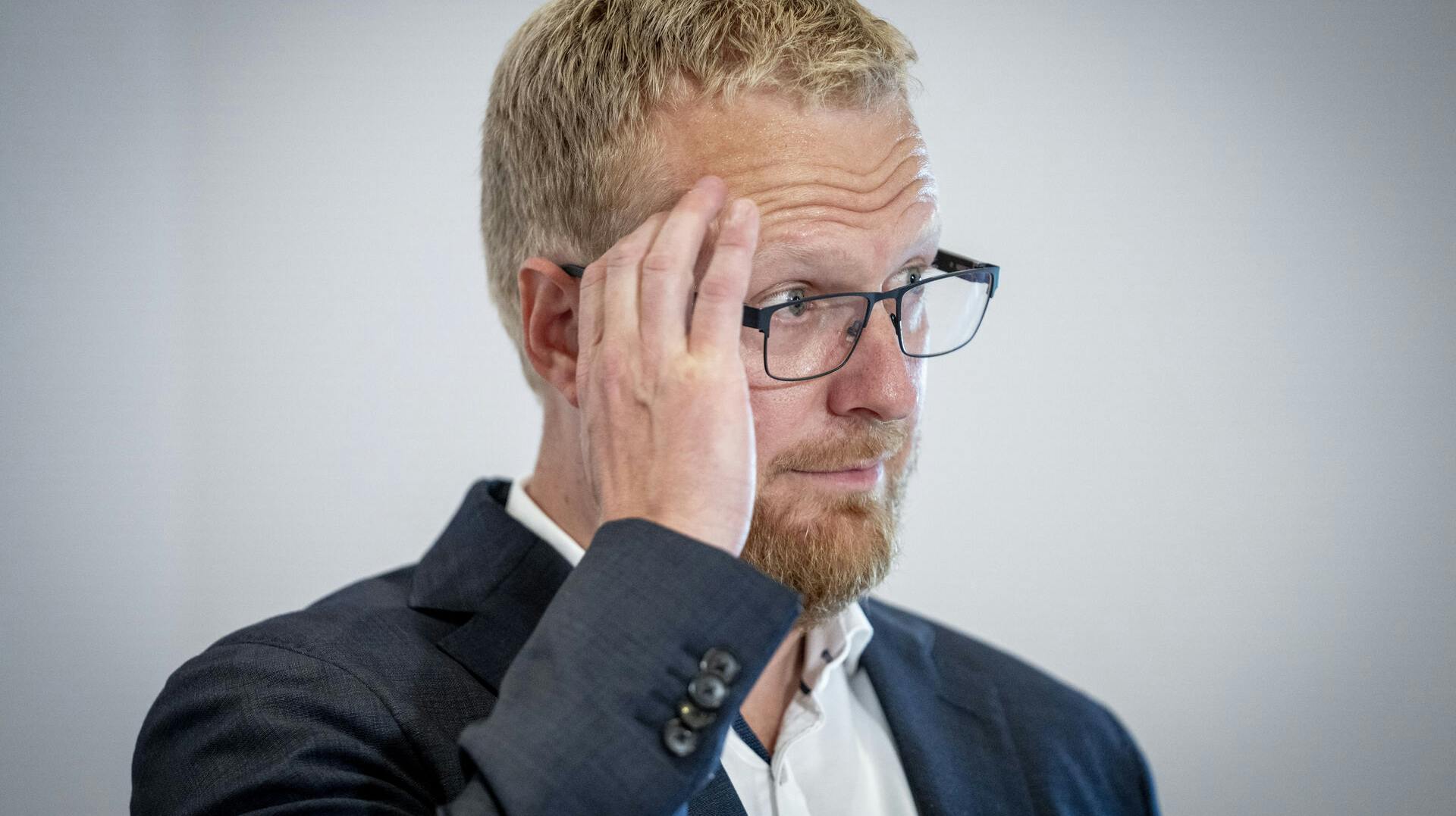 Morten Skov Christiansen, FHs fungerende formand kommenterer advokatundersøgelse på et pressemøde på Højstrupgård i Helsingør, torsdag den 3. august 2023.. (Foto: Mads Claus Rasmussen/Ritzau Scanpix)