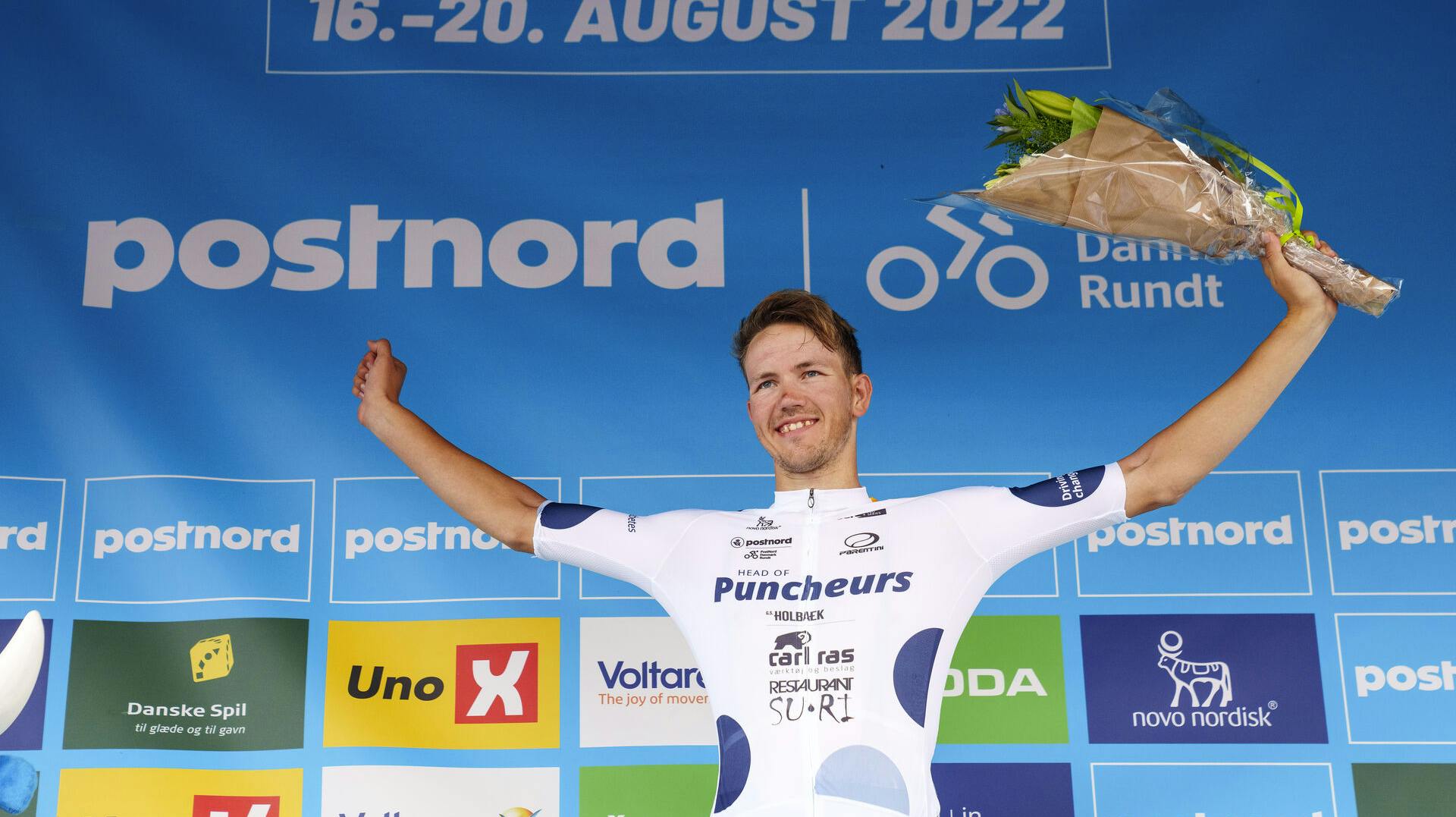 Rasmus Bøgh Wallin vandt bakketrøjen i PostNord Danmark Rundt 2022.