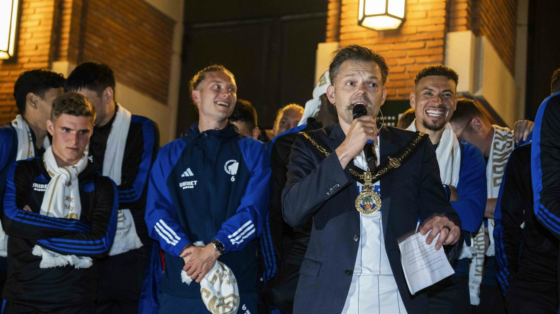 Borgmester Michael Vindfeldt, da FC København blev inviteret på guldfest på Frederiksberg tidligere på sommeren.