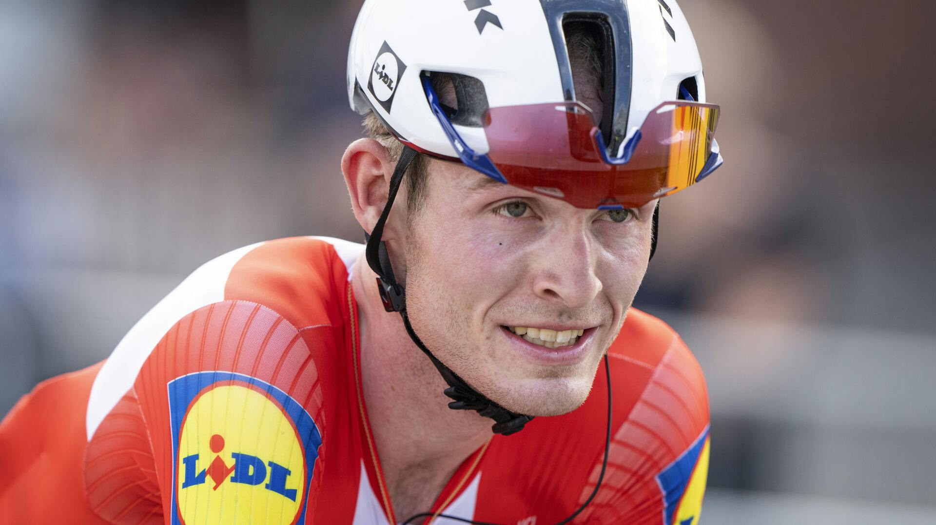 Mattias Skjelmose Lidl-Trek wins the third stage in PostNord Danmark Rundt 2023 with the finish in Vejle on Thursday 17 August 2023.. (Photo: Bo Amstrup/Ritzau Scanpix)