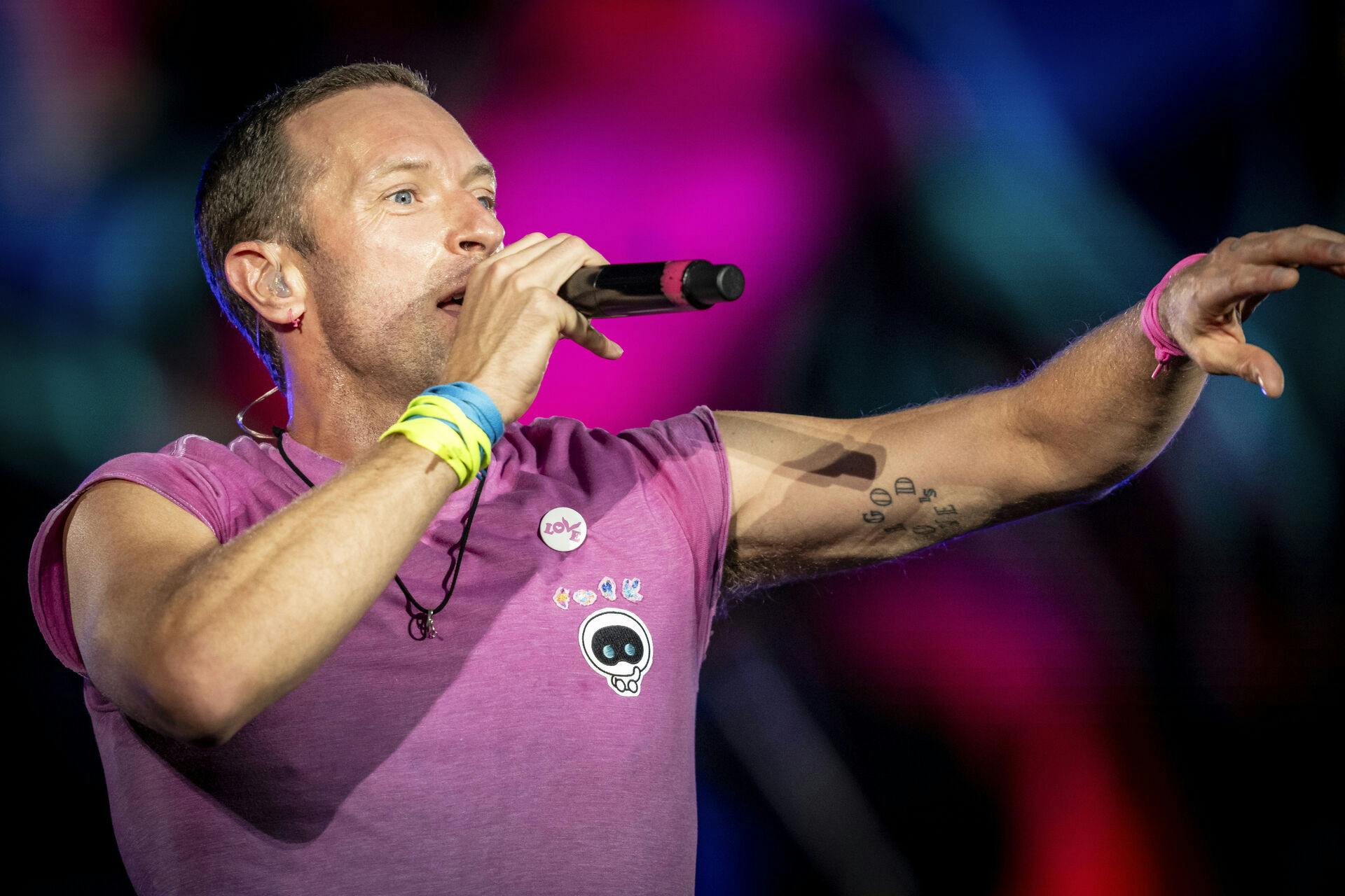 Det engelske band Coldplay spiller i Parken, København, onsdag den 5. juli 2023. Koncerten er et led i Music of the Spheres World Tour.. (Foto: Mads Claus Rasmussen/Ritzau Scanpix)