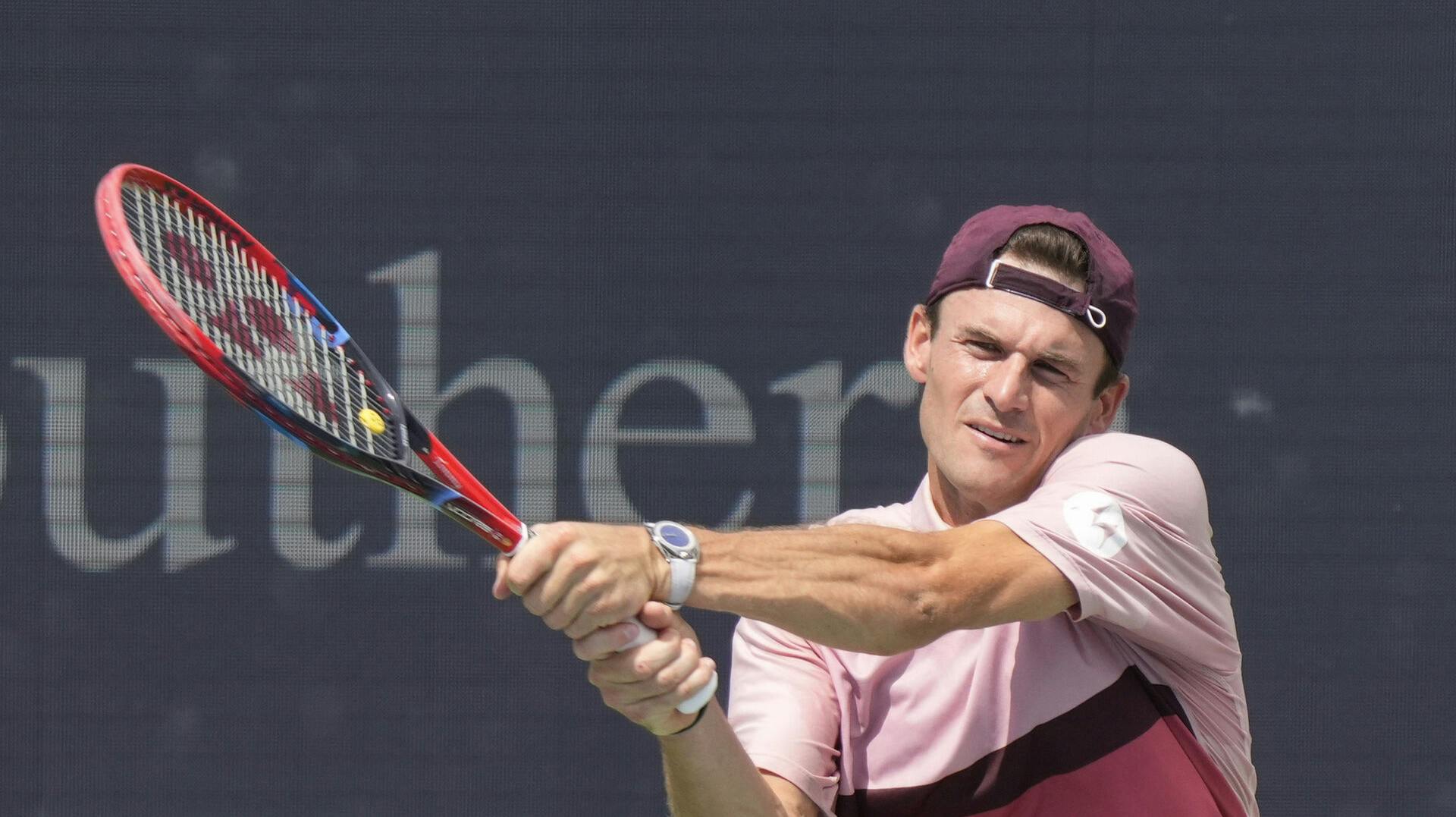 Amerikanerens hurtigste serv i kampen blev målt til 228 km/t.