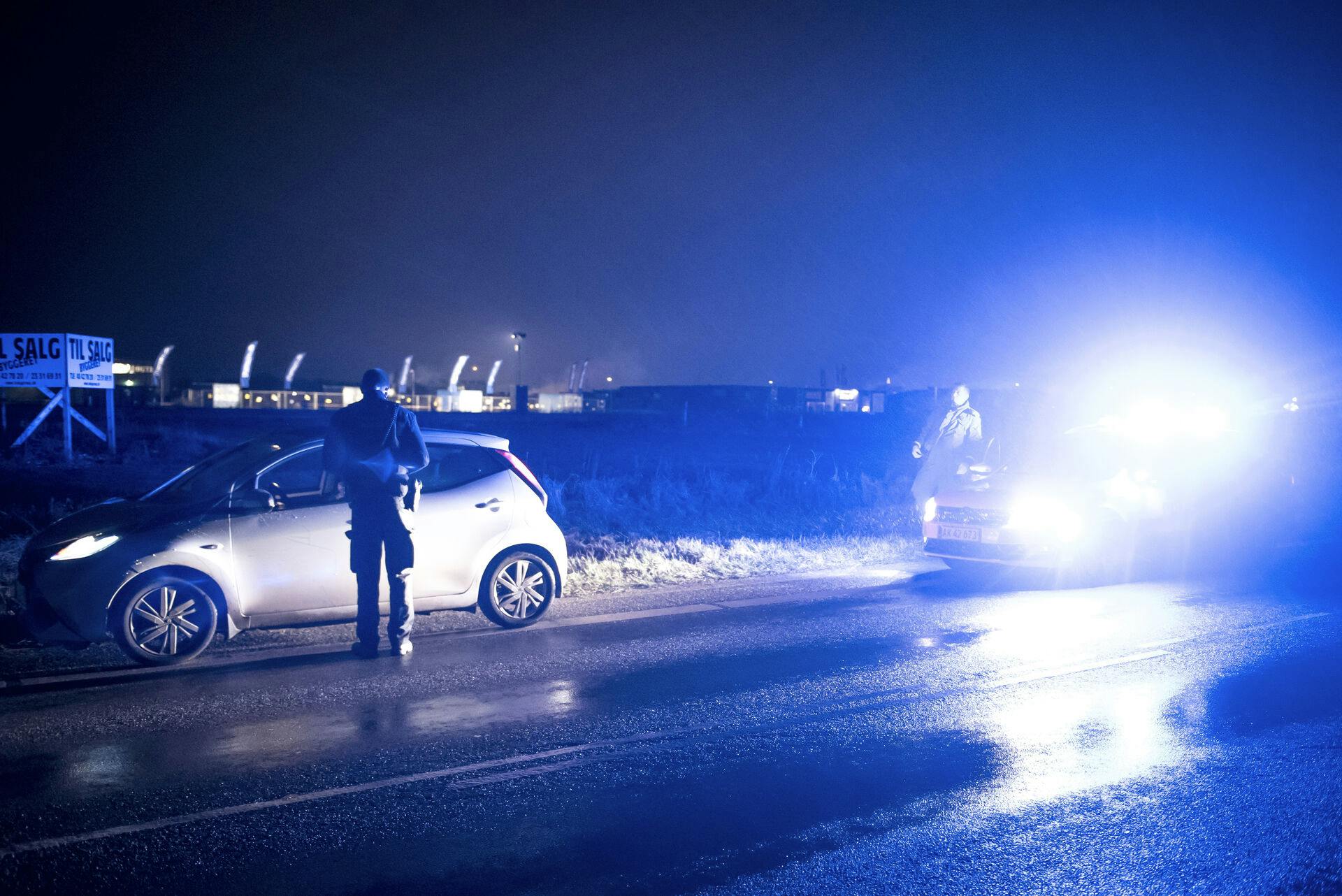 Midt- og Vestsjællands politi afholder razzia i og omkring Kalundborg natten mellem fredag den 14. december og lørdag den 15. december 2018.. (Foto: Mads Claus Rasmussen/Ritzau Scanpix)