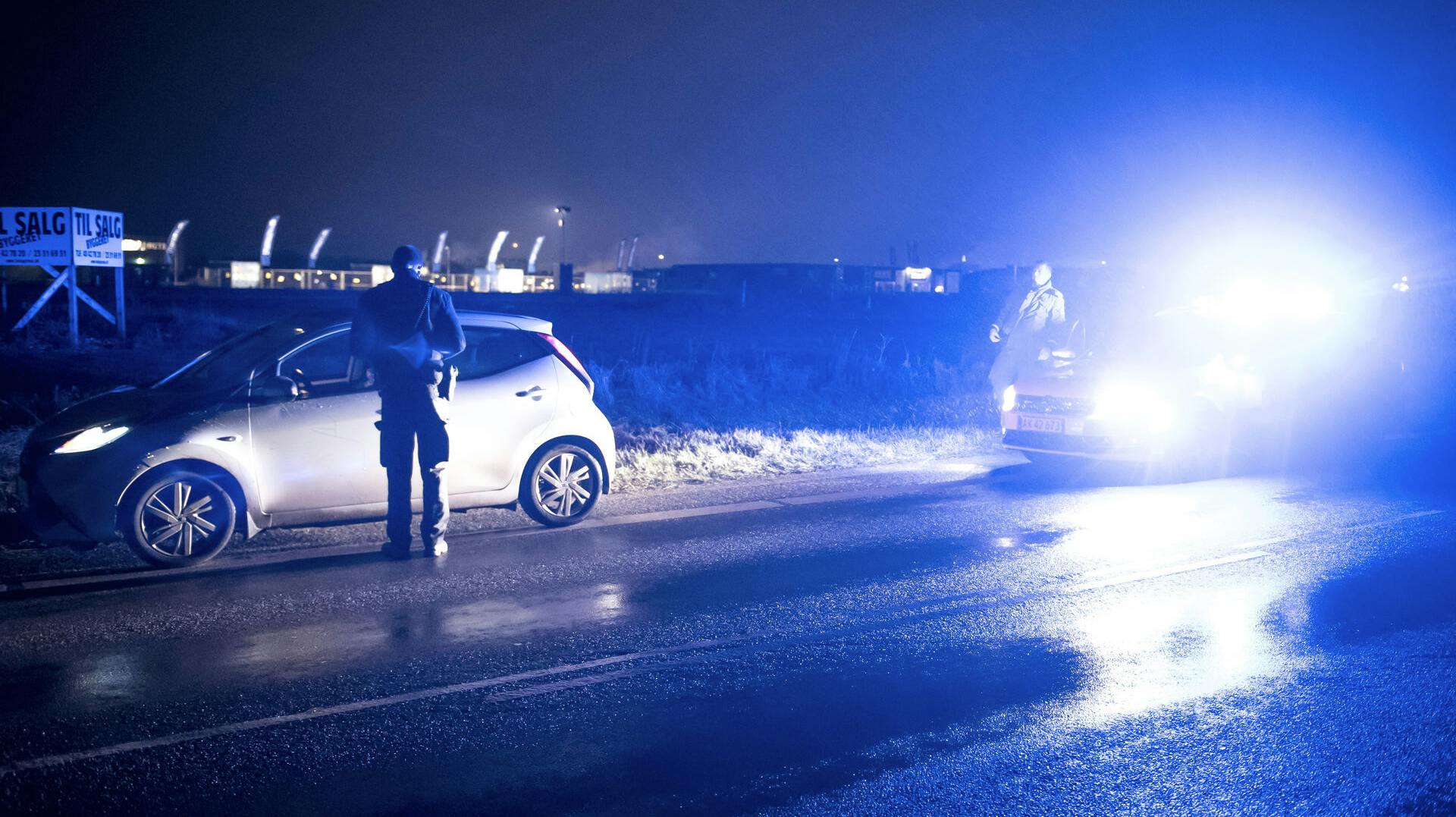 Midt- og Vestsjællands politi afholder razzia i og omkring Kalundborg natten mellem fredag den 14. december og lørdag den 15. december 2018.. (Foto: Mads Claus Rasmussen/Ritzau Scanpix)