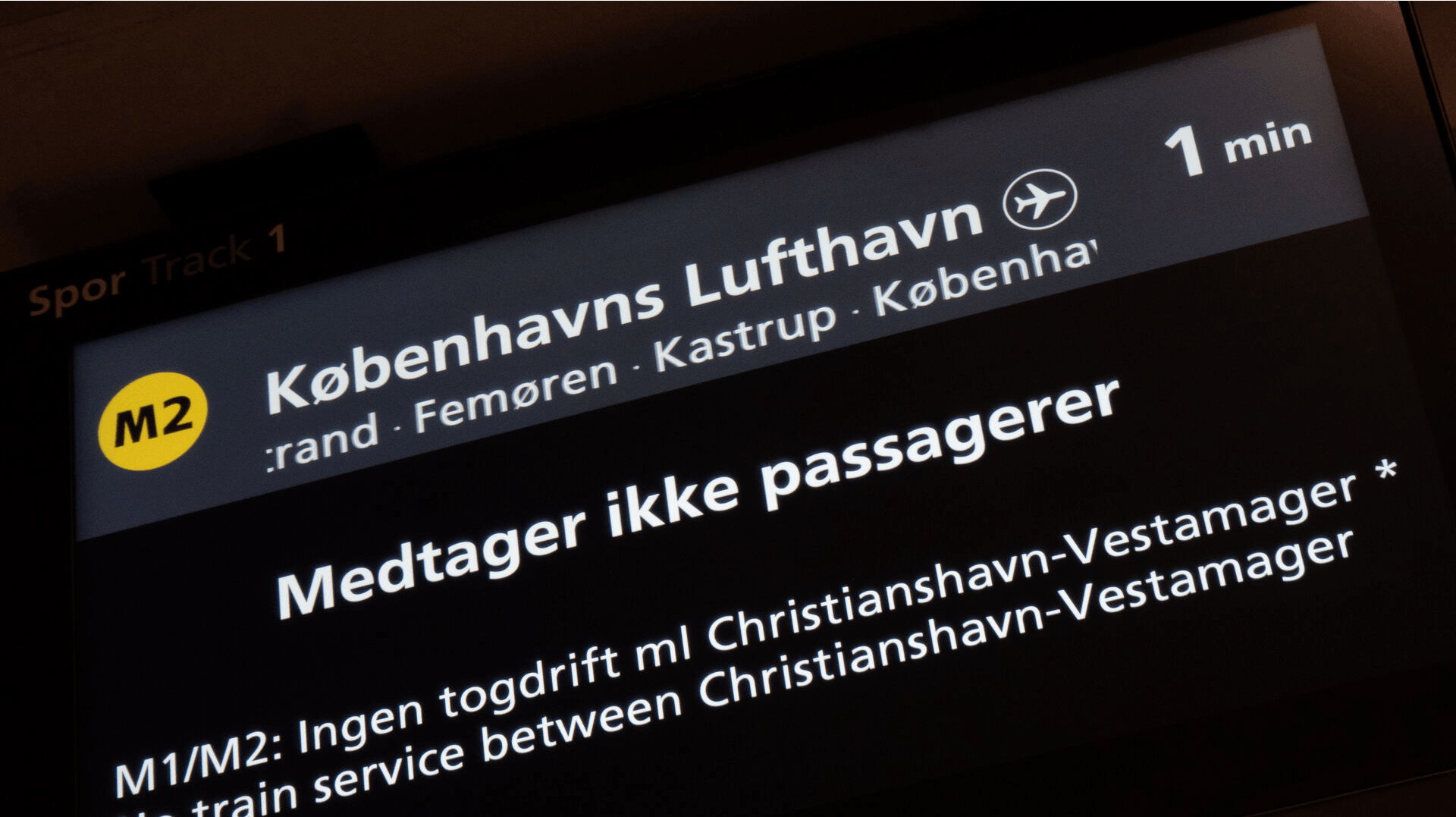 Det er blandt andet linjen til Københavs Lufthavn, der er ramt.