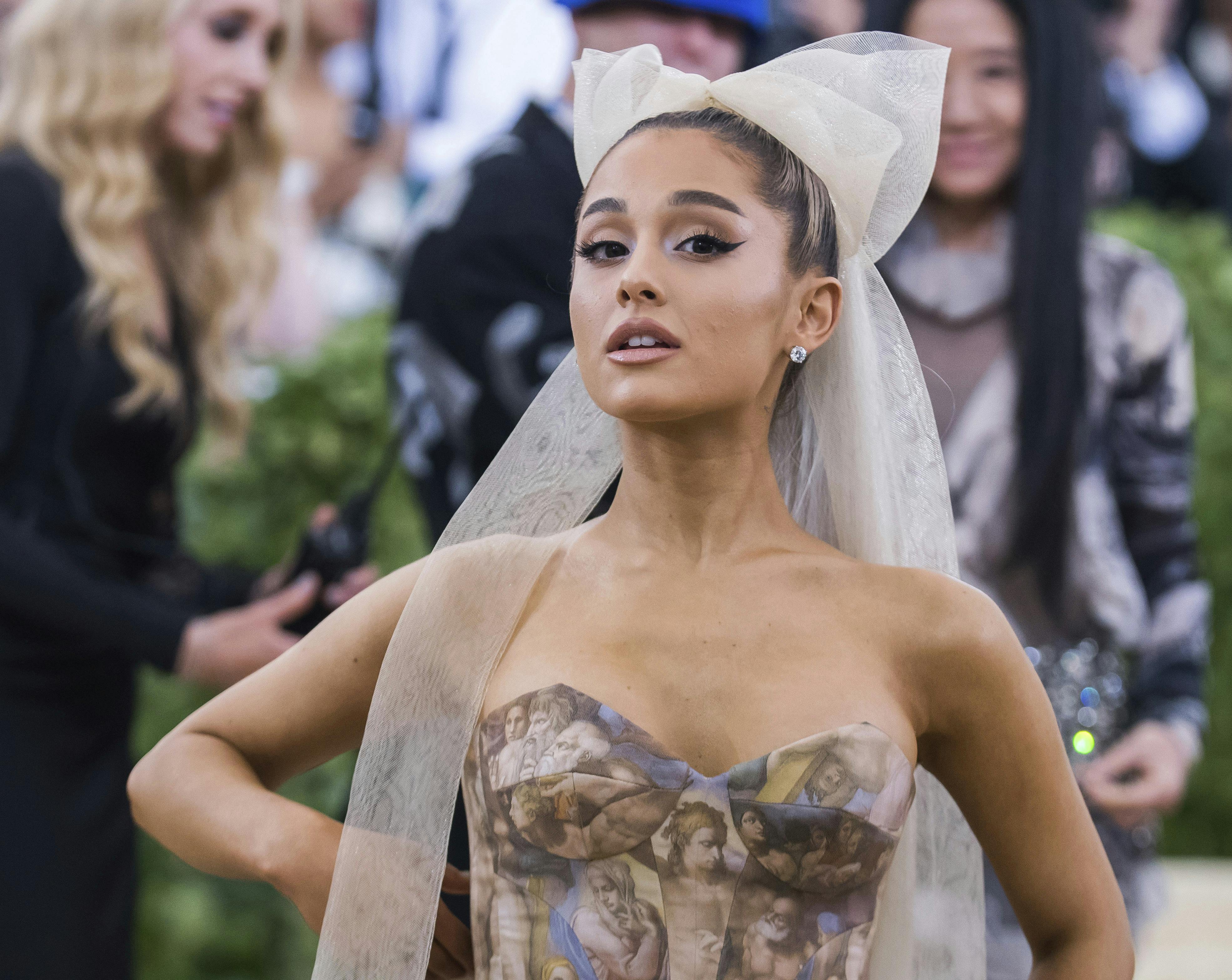 Ariana Grande attends The Metropolitan Museum of Art's Costume Institute benefit gala celebrating the opening of the Heavenly Bodies: Fashion and the Catholic Imagination exhibition on Monday, May 7, 2018, in New York. (Photo by Charles Sykes/Invision/AP)