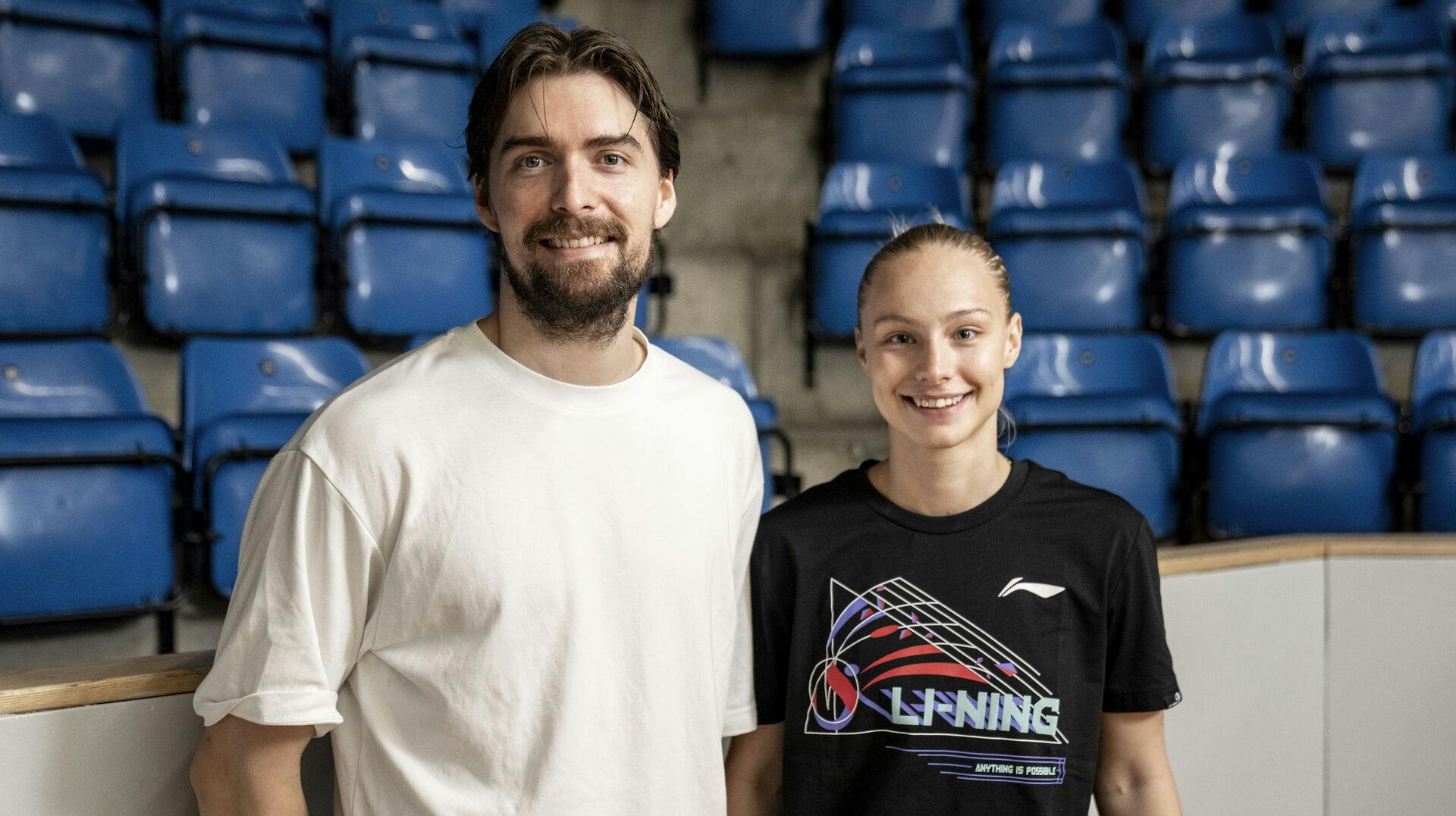 Mathias Christiansen og Alexandra Bøje danner både par på og uden for banen.