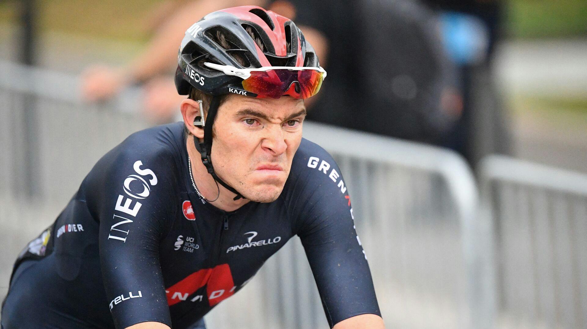 Team Ineos rider Great Britain's Luke Rowe crosses the finish line at the end of the 1st stage of the 107th edition of the Tour de France cycling race, 156 km between Nice and Nice, on August 29, 2020. Stuart Franklin / POOL / AFP