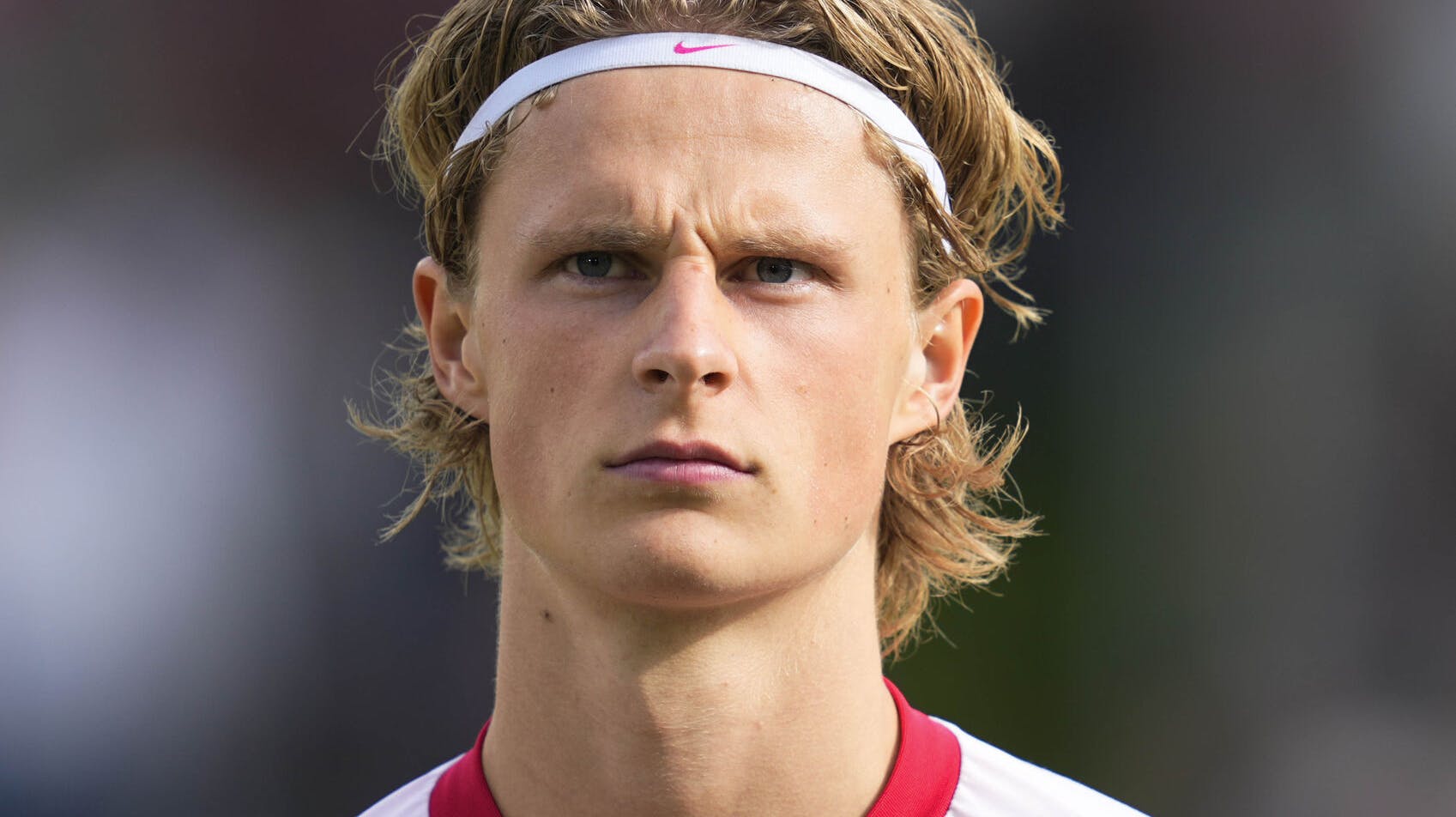 June 14, 2022: Maurits Kjaergaard of Denmark before Denmark against Turkey, UEFA U21 EURO Qualfication at Vejle Stadium, Vejle, Denmark. Ulrik Pedersen/CSM. (Credit Image: © Ulrik Pedersen/CSM via ZUMA Press Wire) (Cal Sport Media via AP Images)