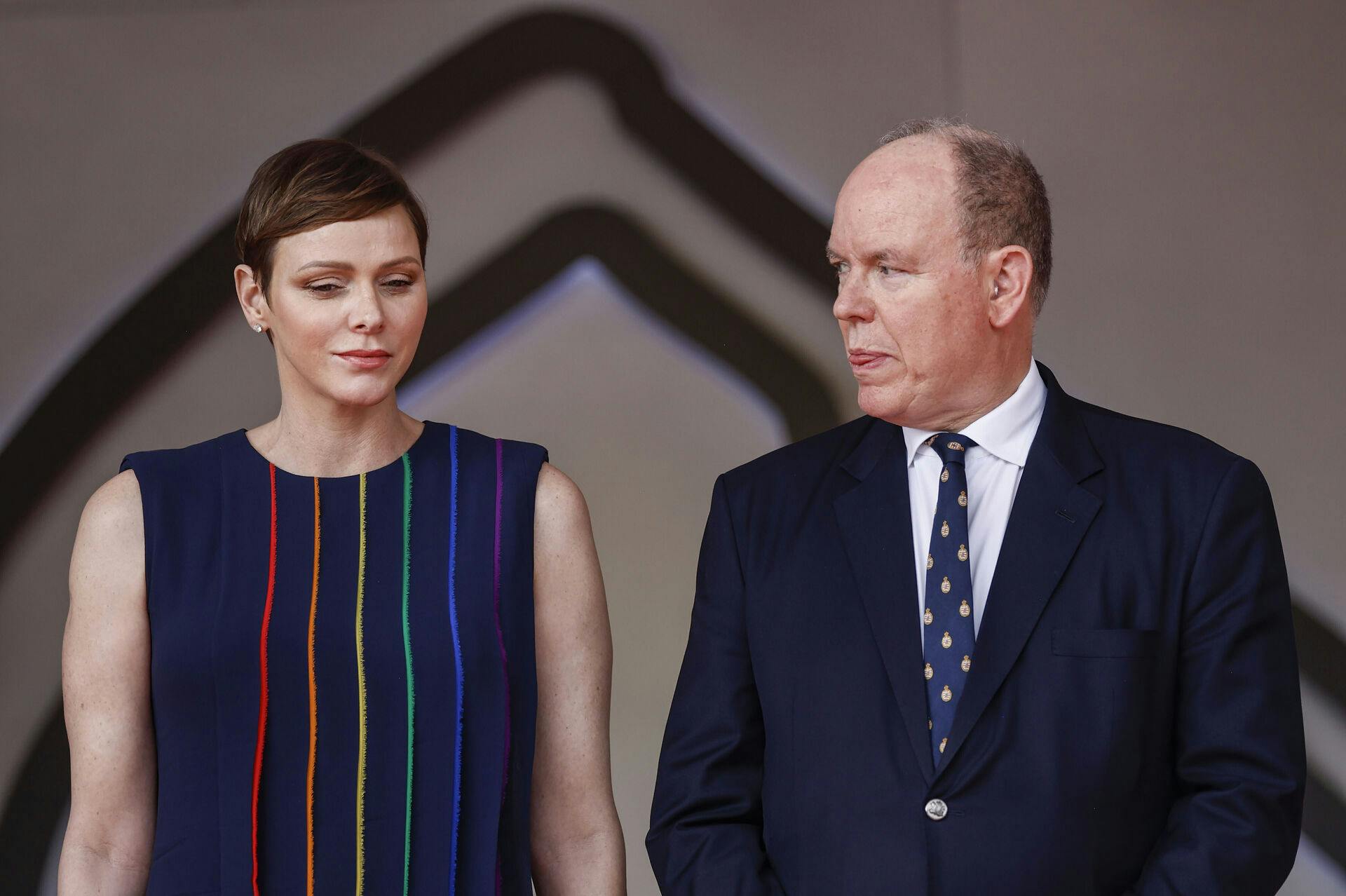 Princess Charlene of Monaco and Prince Albert II of Monaco, F1 Grand Prix of Monaco at Circuit de Monaco on May 28, 2023 in Monte-Carlo, Monaco. (Photo by HIGH TWO) Photo by: HOCH ZWEI/picture-alliance/dpa/AP Images