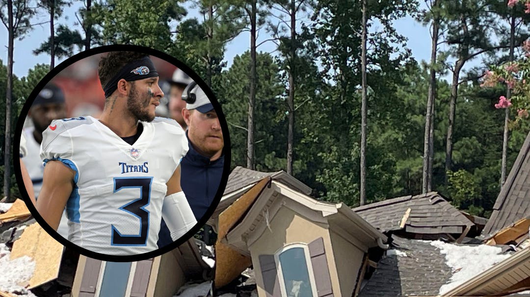 Eksplosionen har efterladt ejendommen fuldstændig i ruiner.